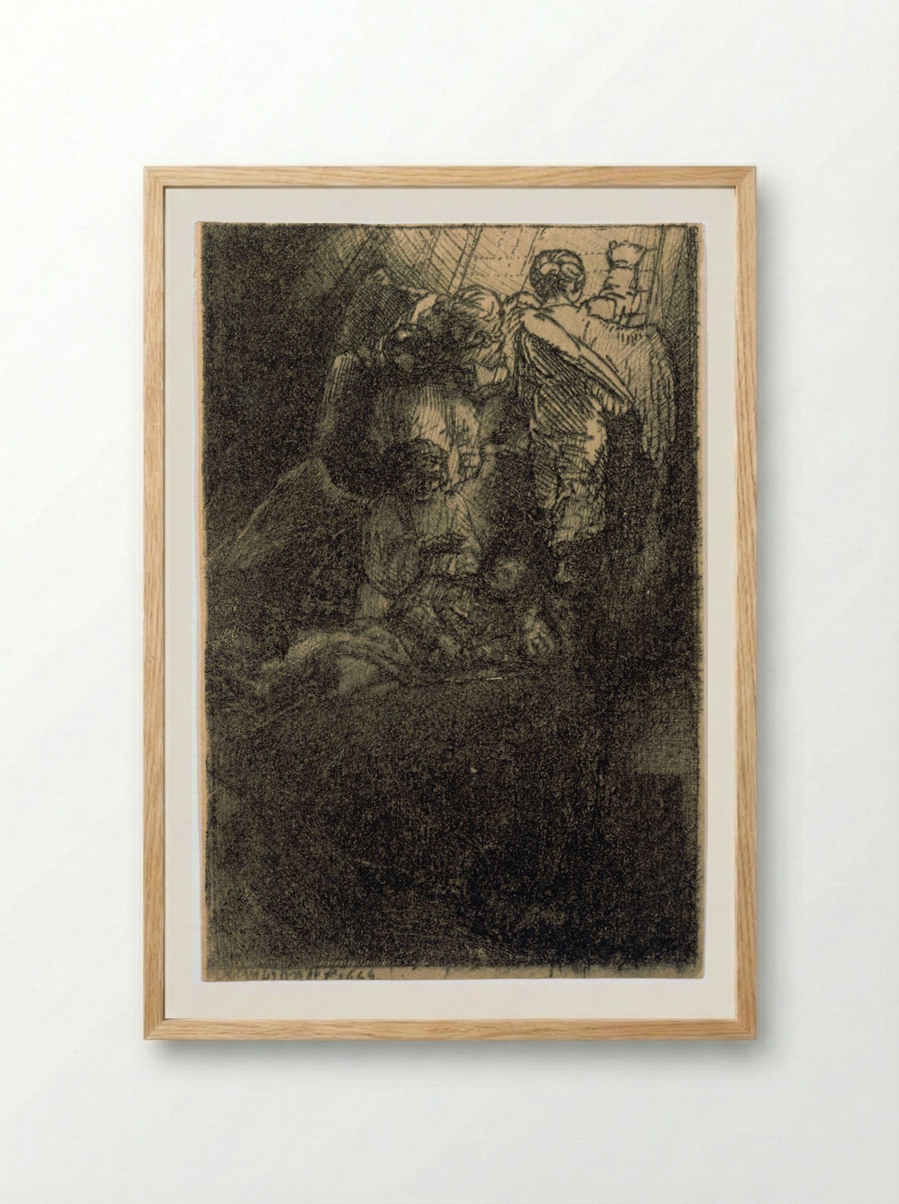 Jacob's Ladder - Rembrandt Harmensz. van Rijn - Framed Print Wood