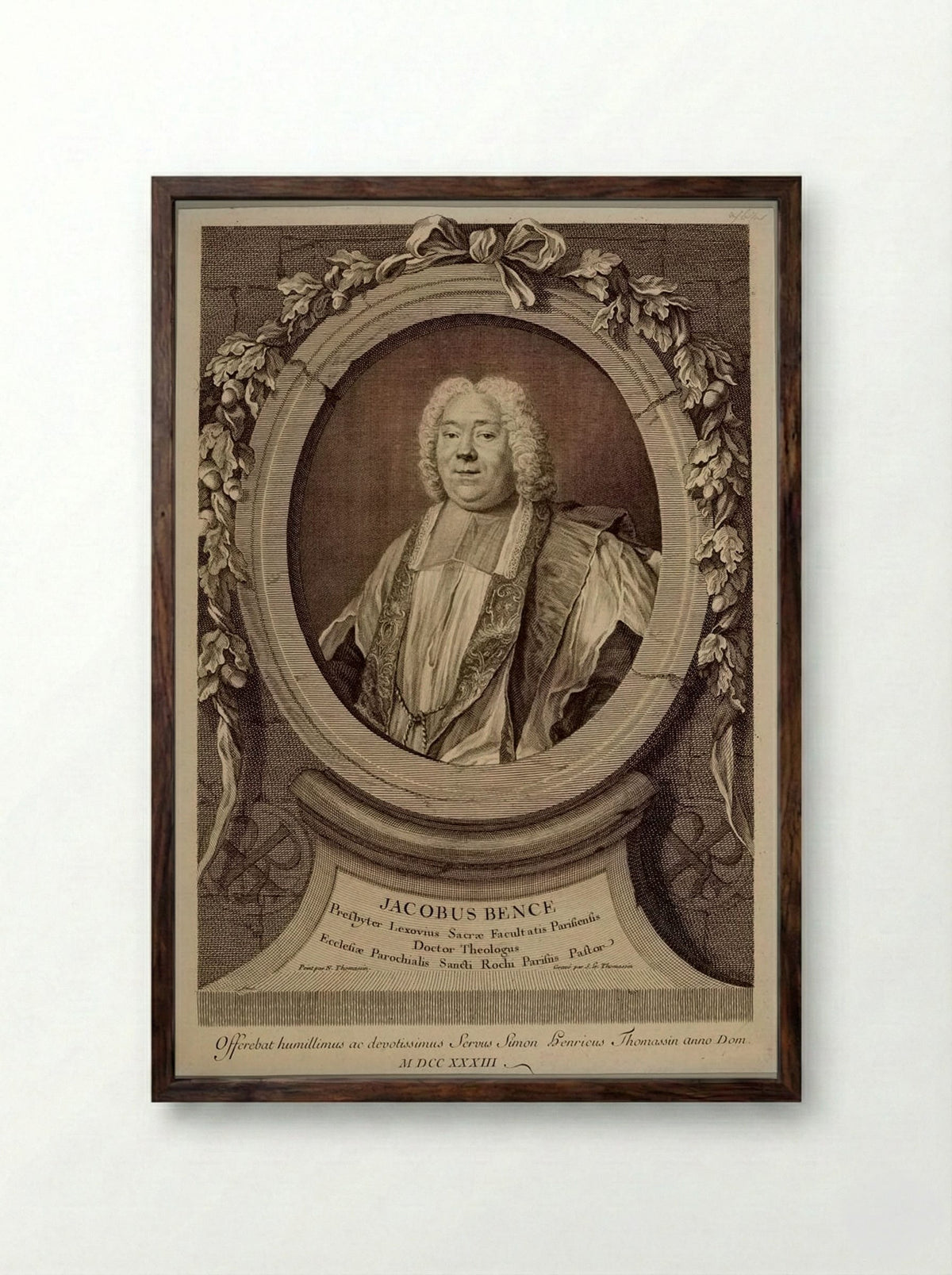 Jacobus Bence - Simon Henri Thomassin - Framed Print Dark Wood