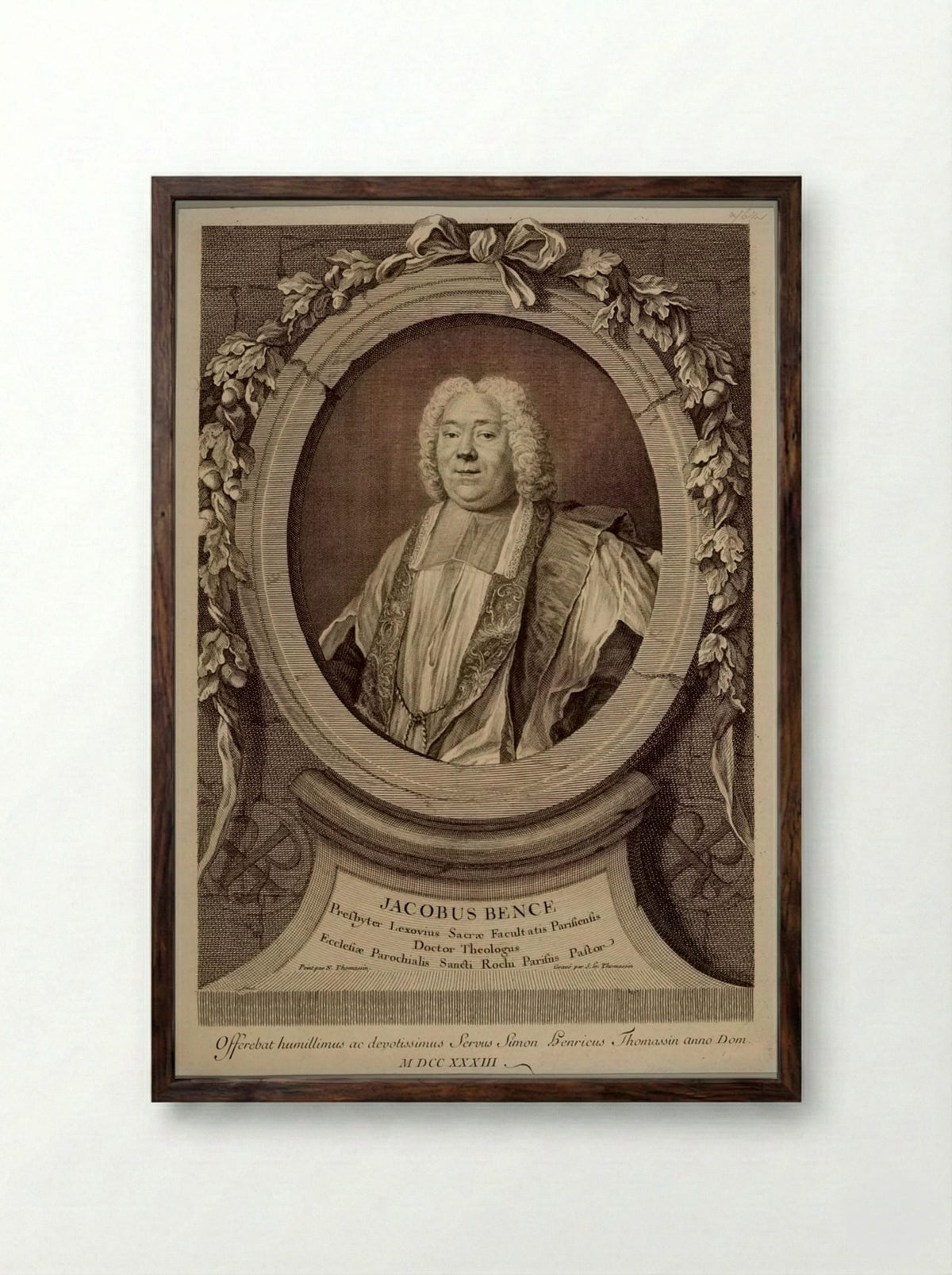 Jacobus Bence - Simon Henri Thomassin - Framed Print Dark Wood