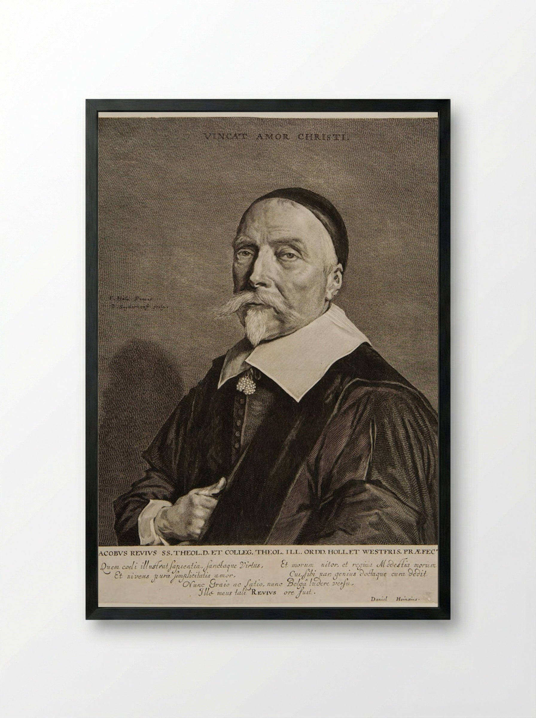 Jacobus Revius - Jonas Suyderhoef - Framed Print Black