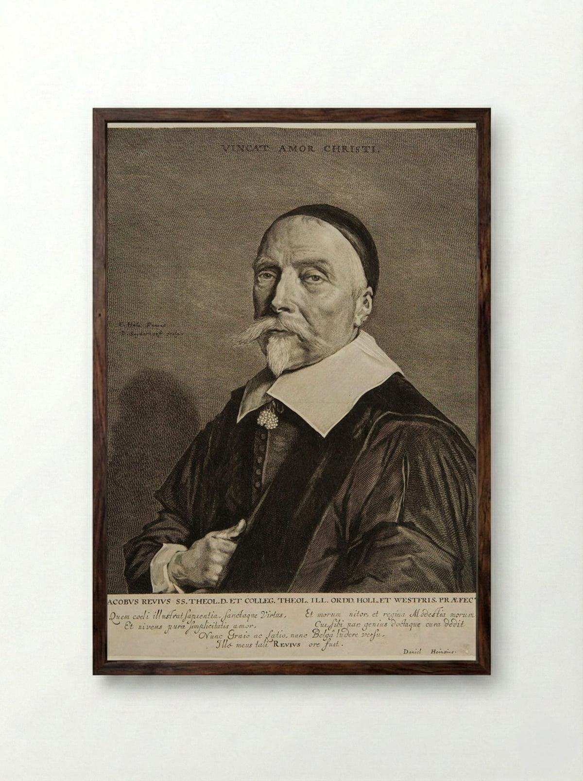 Jacobus Revius - Jonas Suyderhoef - Framed Print Dark Wood