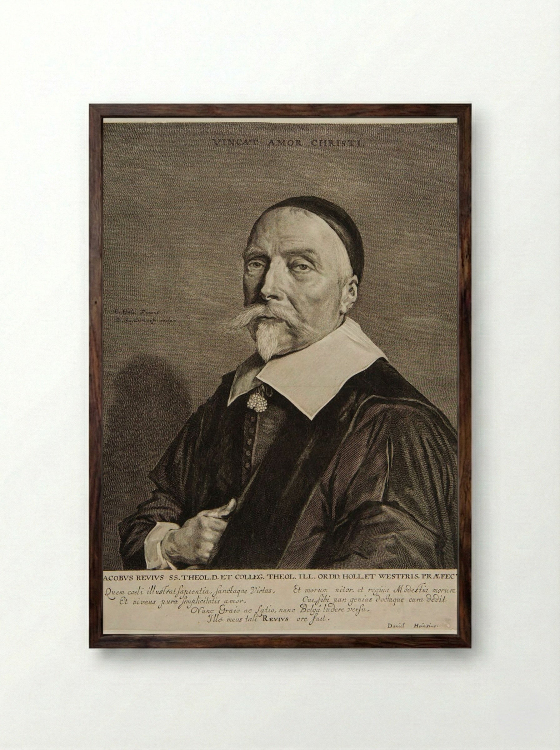 Jacobus Revius - Jonas Suyderhoef - Framed Print Dark Wood