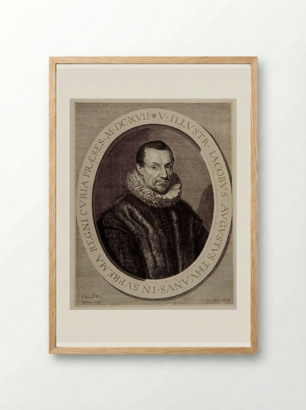 Jacques-Auguste de Thou - Jean Morin - Framed Print Wood