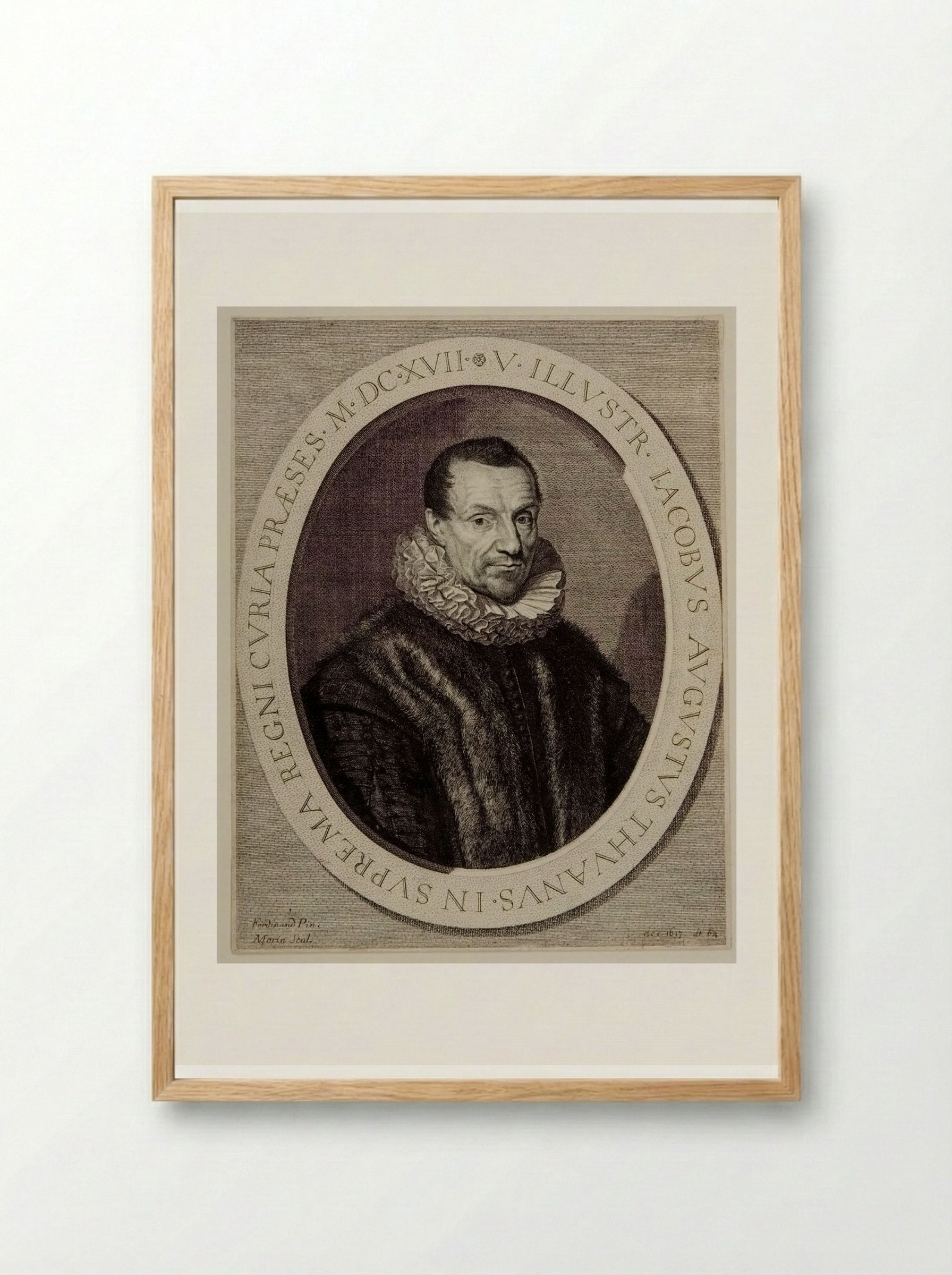 Jacques-Auguste de Thou - Jean Morin - Framed Print Wood