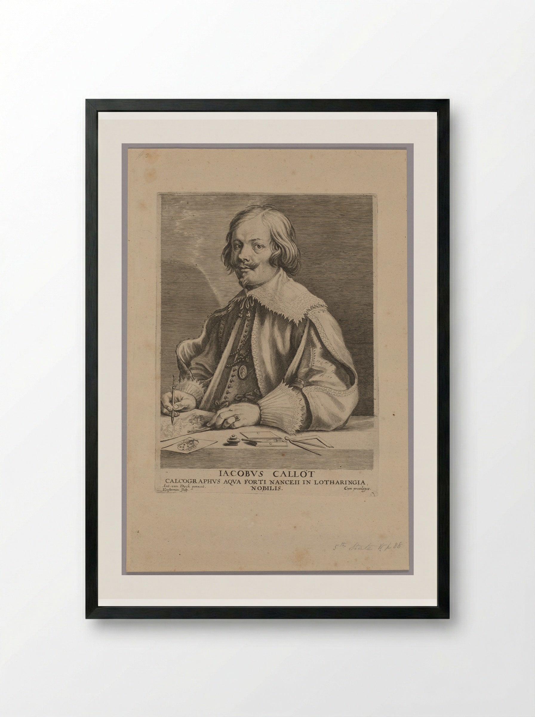 Jacques Callot - Lucas Vorsterman, I - Framed Print Black
