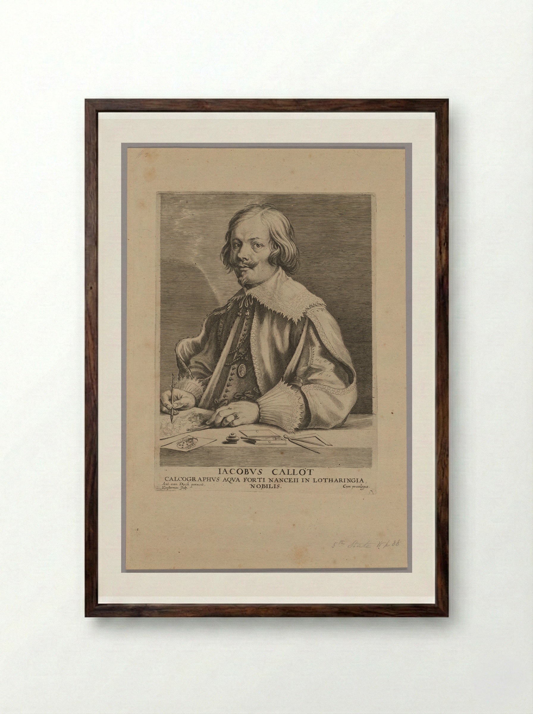 Jacques Callot - Lucas Vorsterman, I - Framed Print Dark Wood