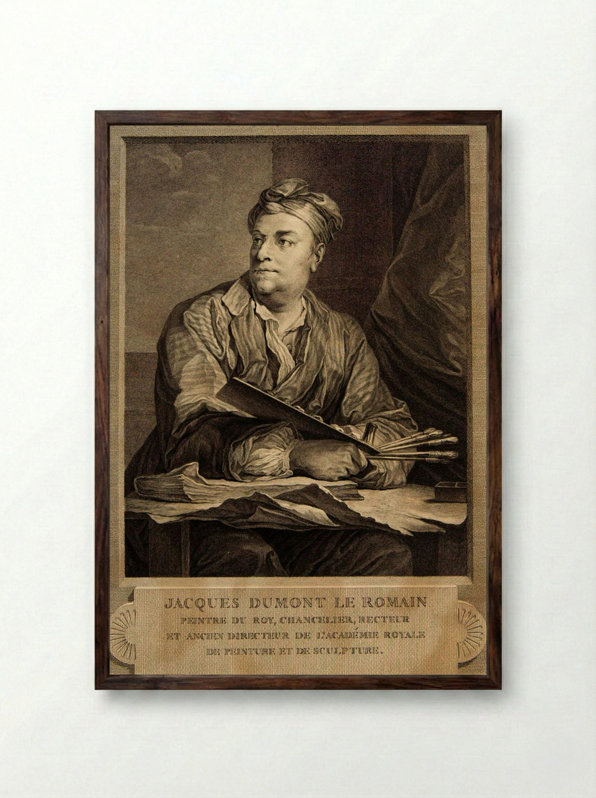 Jacques Dumont, Le Romain - Jean Jacques Flipart - Framed Print Dark Wood