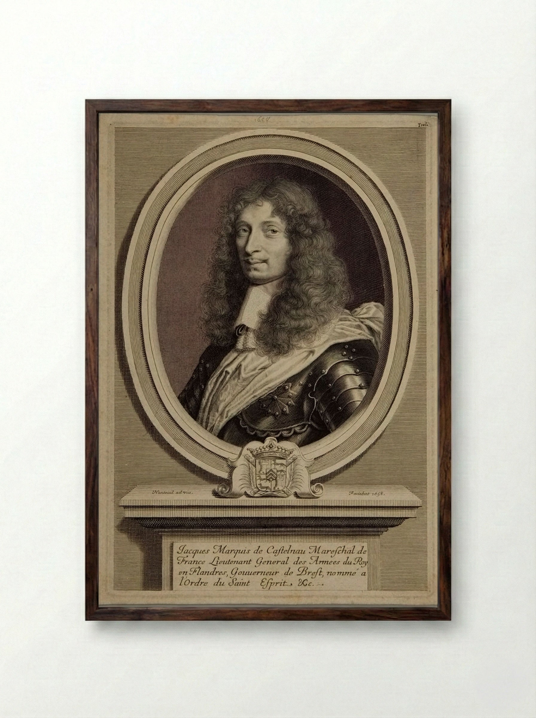 Jacques, Marquis de Castelnau - Robert Nanteuil - Framed Print Dark Wood