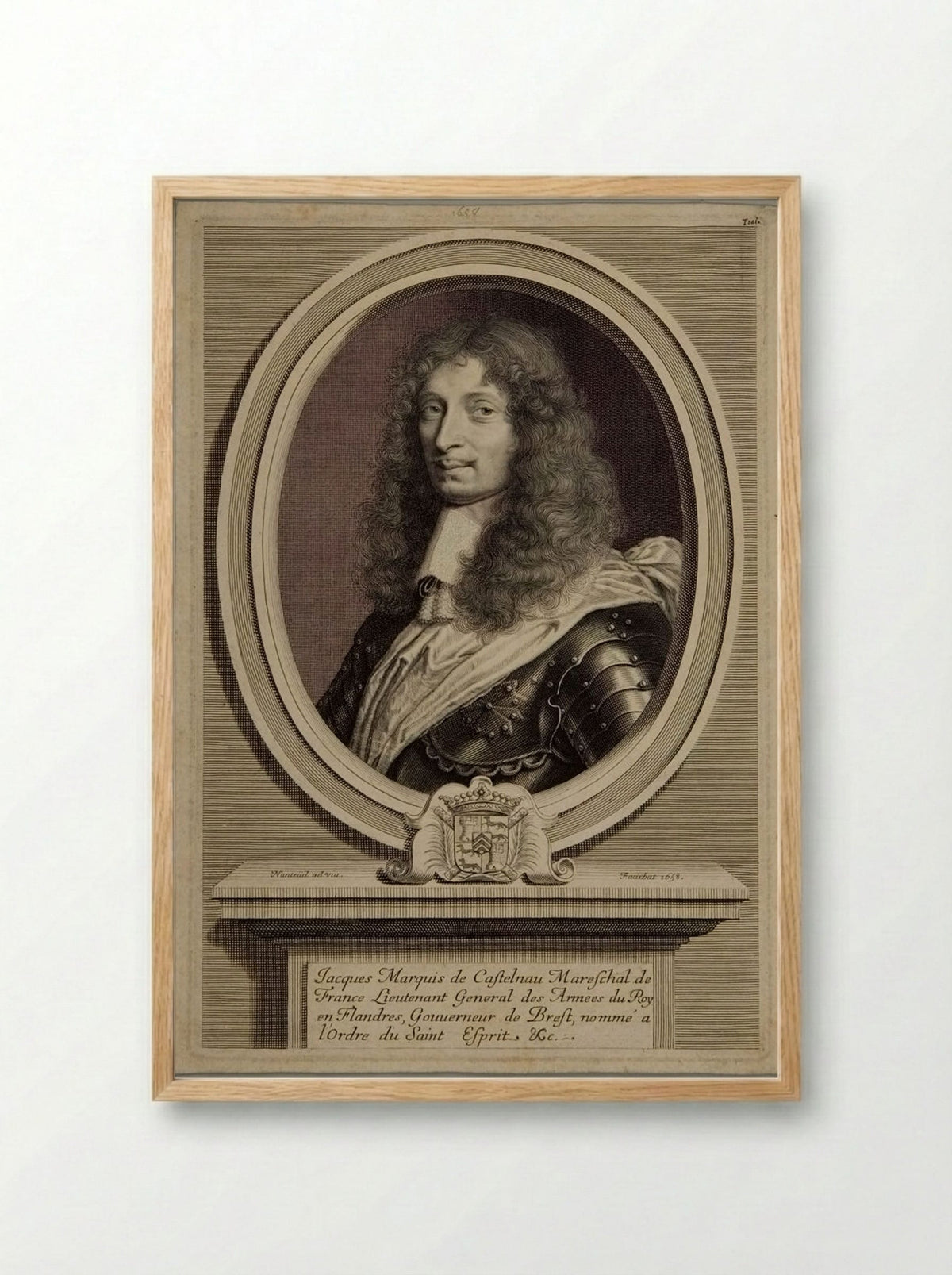 Jacques, Marquis de Castelnau - Robert Nanteuil - Framed Print Wood