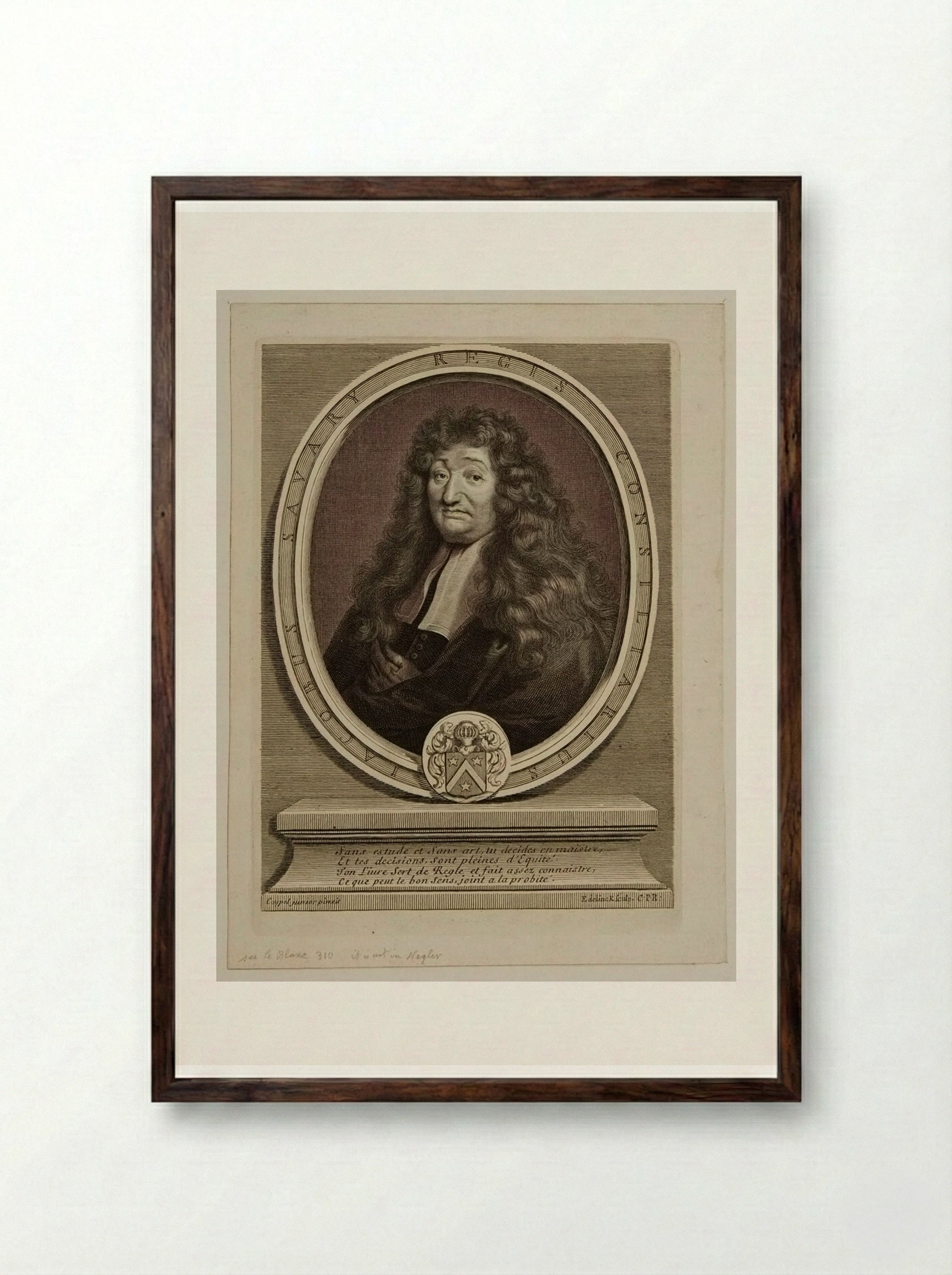 Jacques Savary - Gérard Edelinck - Framed Print Dark Wood