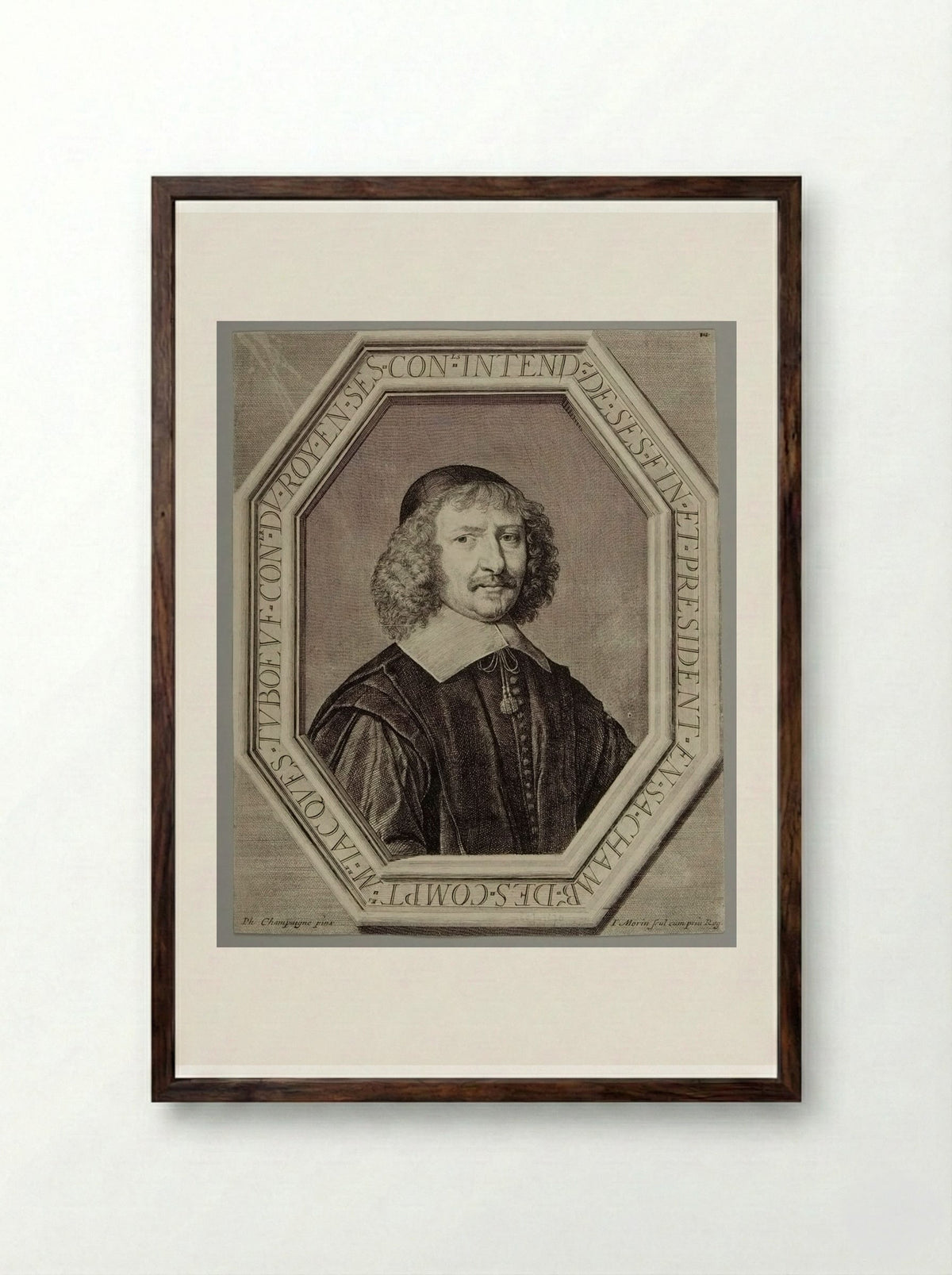 Jacques Tuboeuf, Comptroller of Finances - Jean Morin - Framed Print Dark Wood