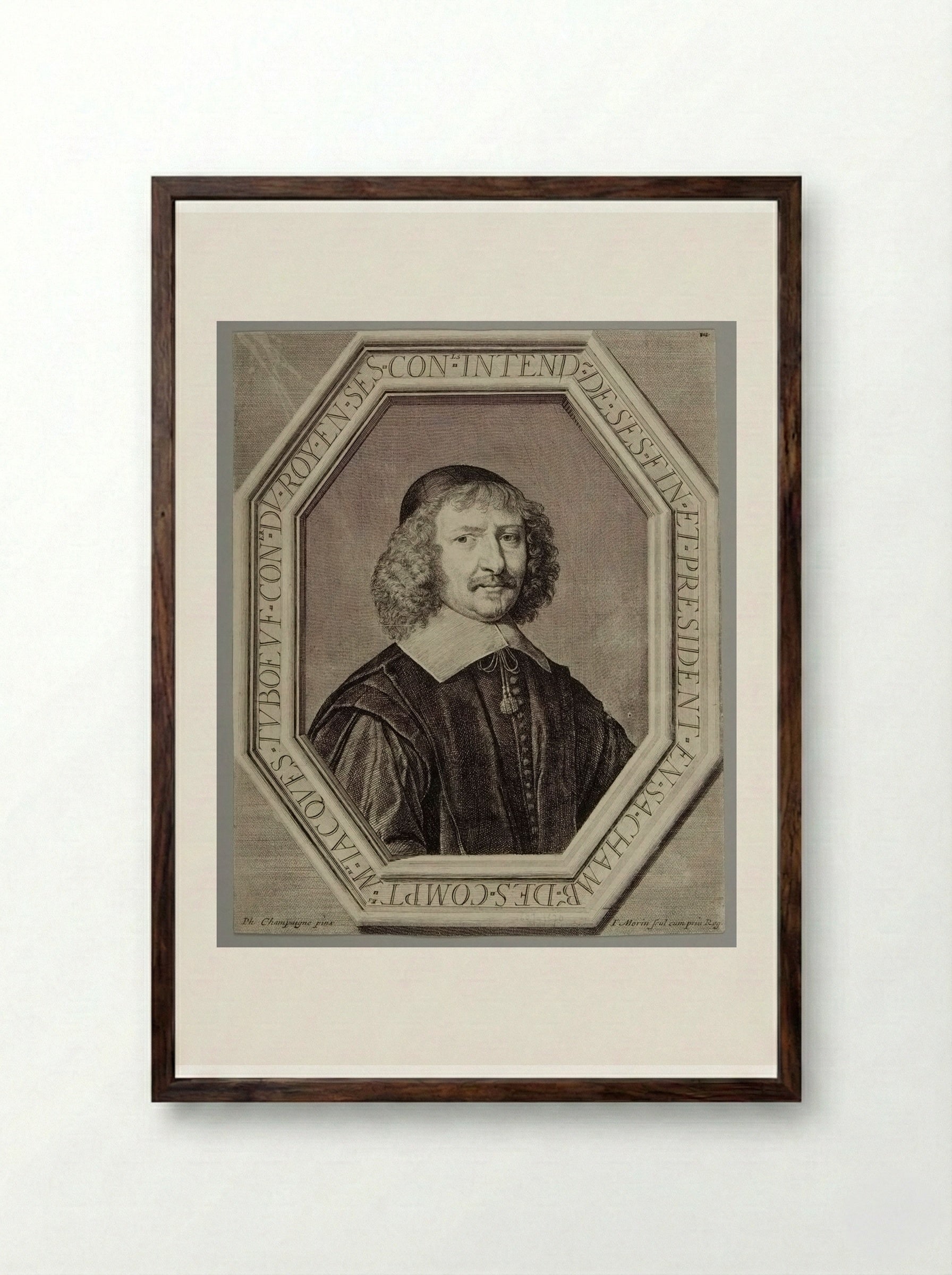 Jacques Tuboeuf, Comptroller of Finances - Jean Morin - Framed Print Dark Wood
