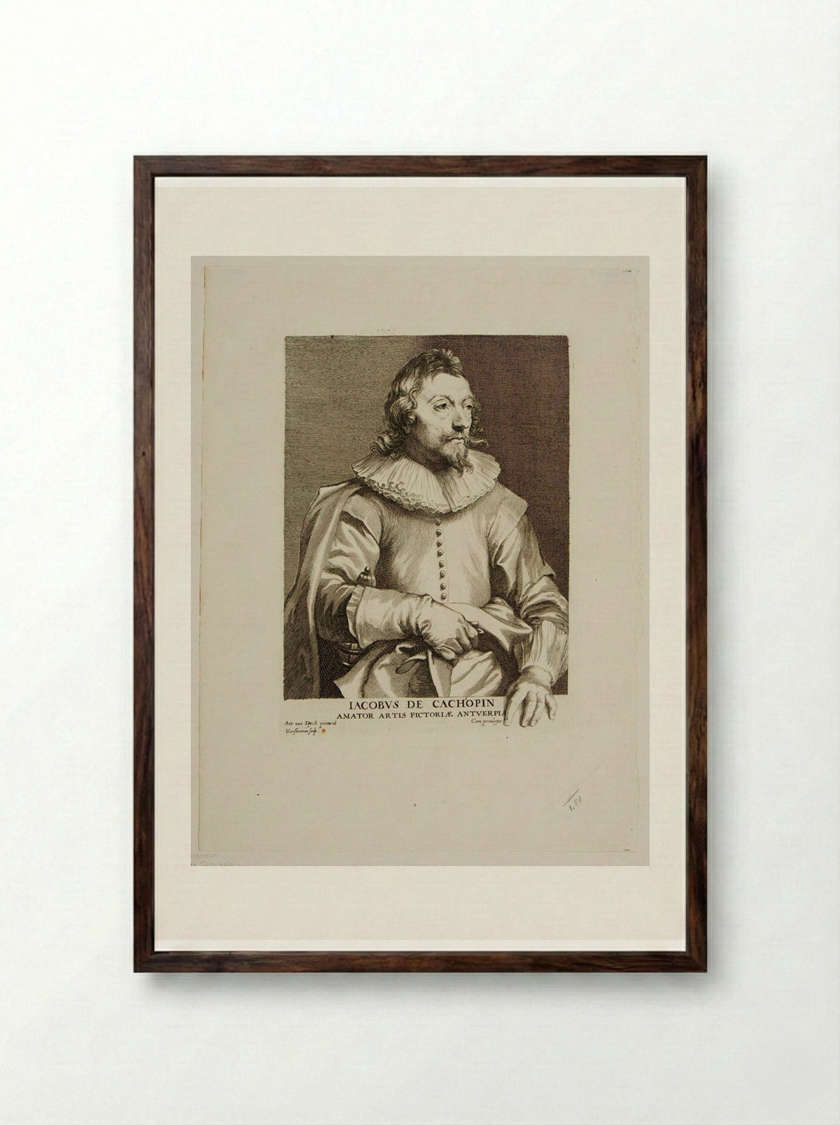 Jacques de Cachiopin - Lucas Vorsterman I - Framed Print Dark Wood