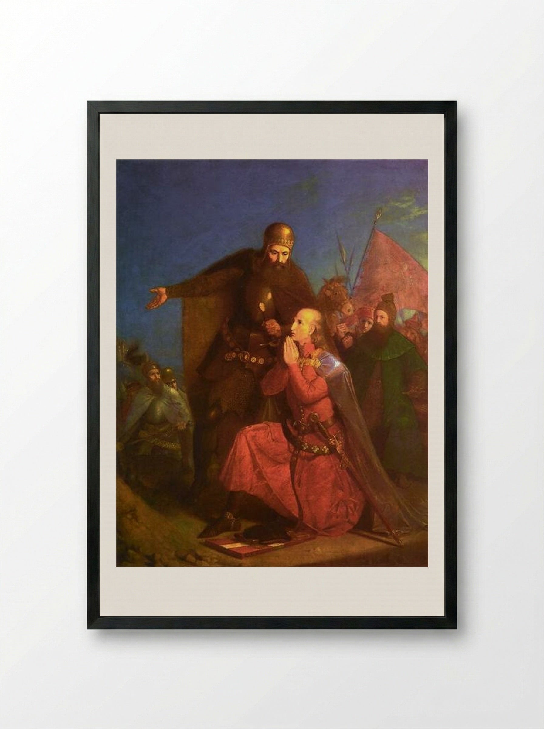 Jagiello with Witold - Jan Matejko - Framed Print Black