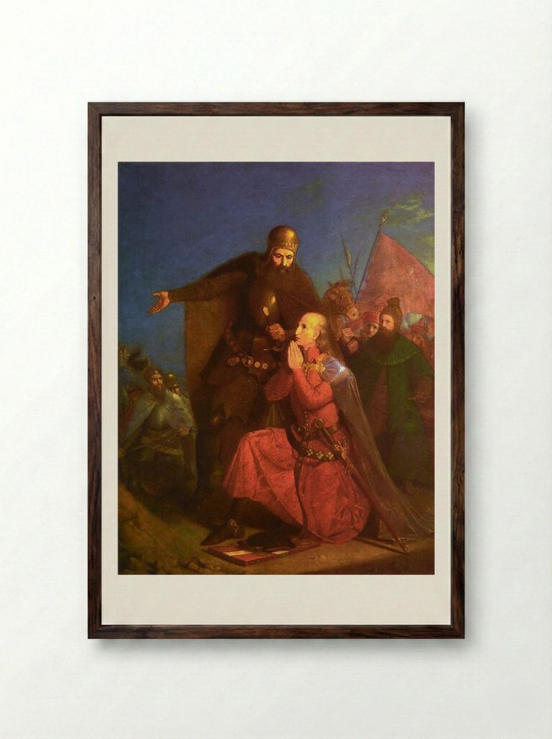 Jagiello with Witold - Jan Matejko - Framed Print Dark Wood