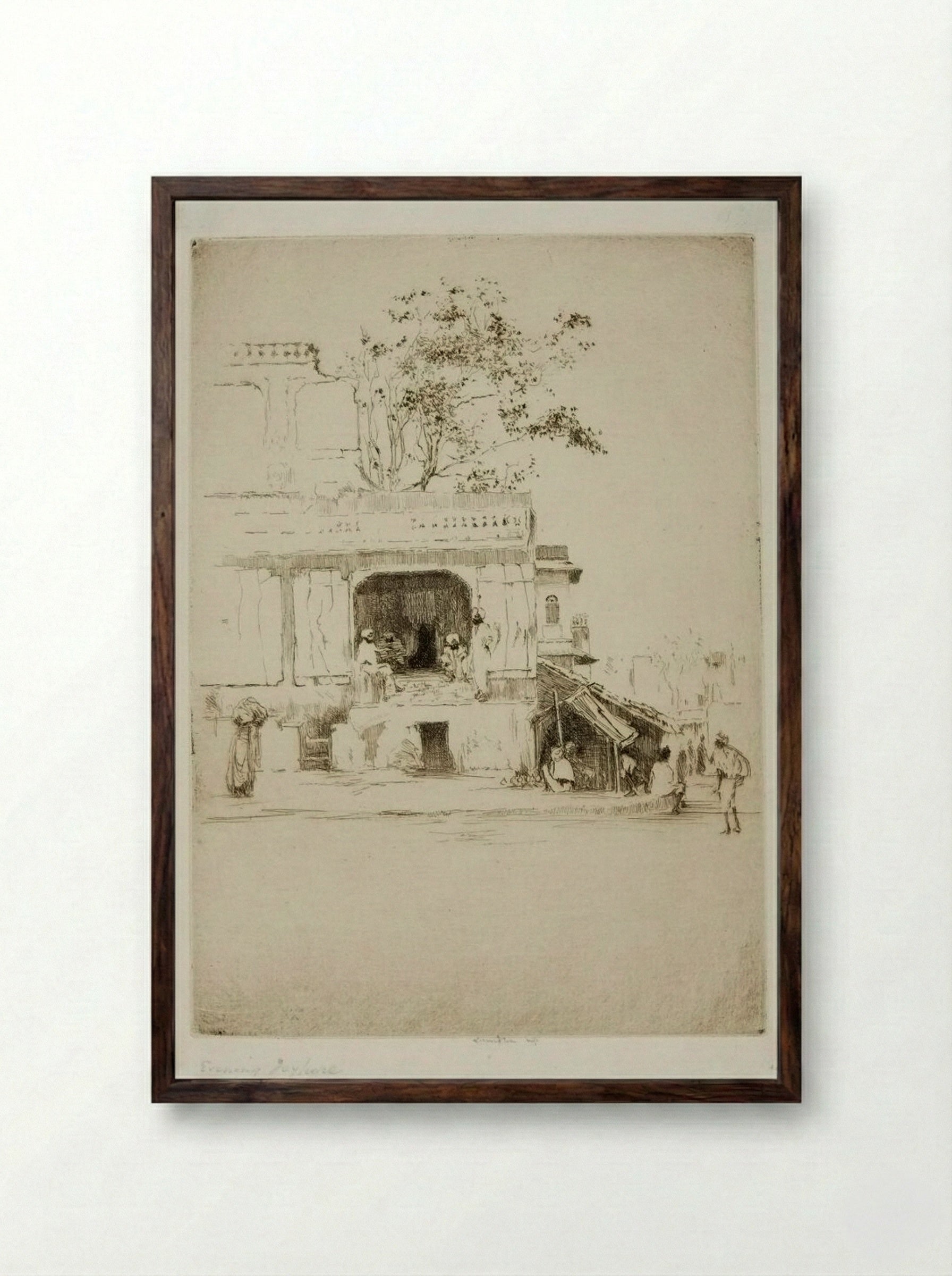 Jaipur, Evening, no.1 - Ernest Stephen Lumsden - Framed Print Dark Wood