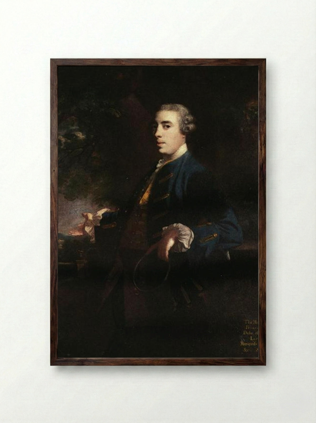 James FitzGerald, 1st Duke of Leinster - Joshua Reynolds - Framed Print Dark Wood