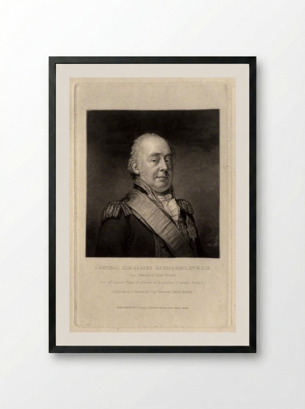 James Saumarez, 1st Baron de Saumarez - Charles Turner - Framed Print Black