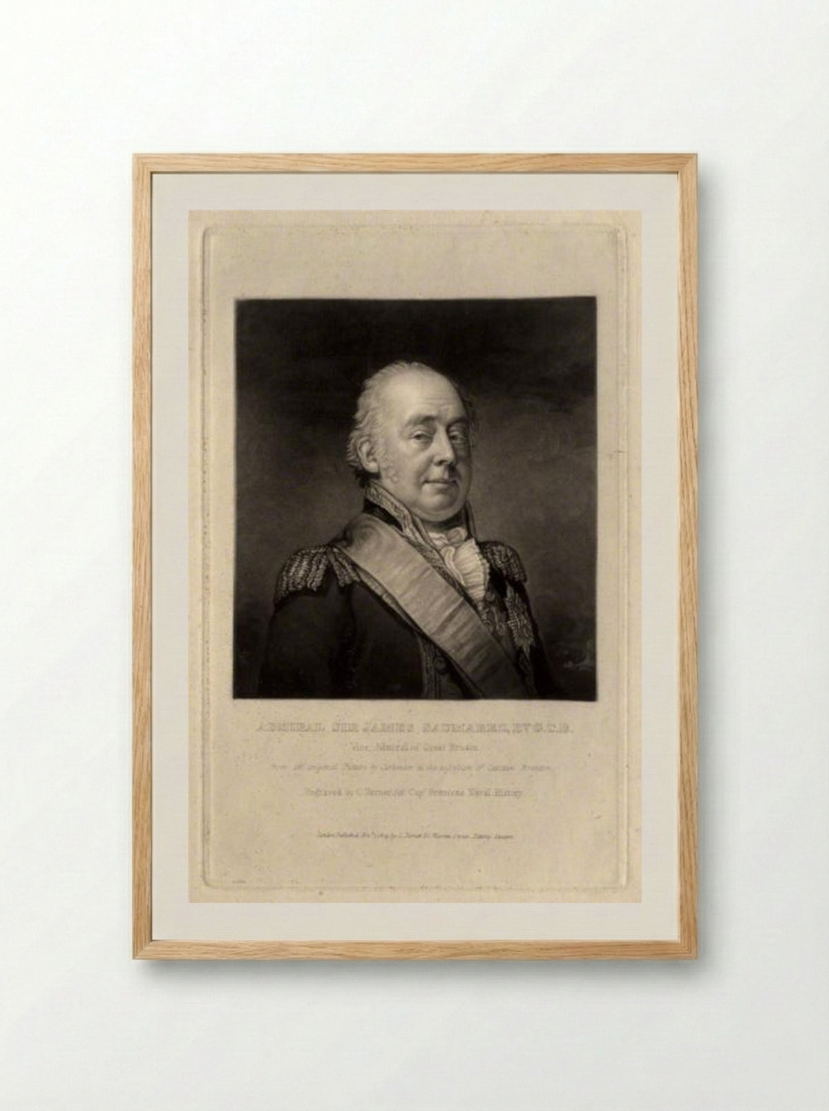 James Saumarez, 1st Baron de Saumarez - Charles Turner - Framed Print Wood