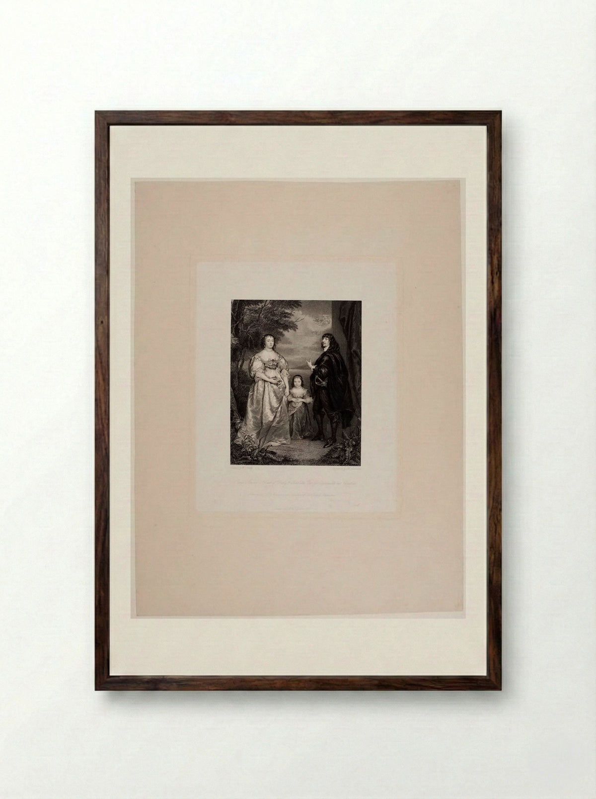 James Stanley, seventh earl of Derby and Charlotte de La Tremouille, his countess - John Henry Robinson - Framed Print Dark Wood