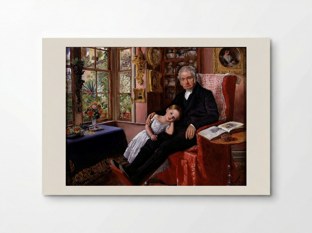 James Wyatt and His Granddaughter Mary - John Everett Millais - Poster