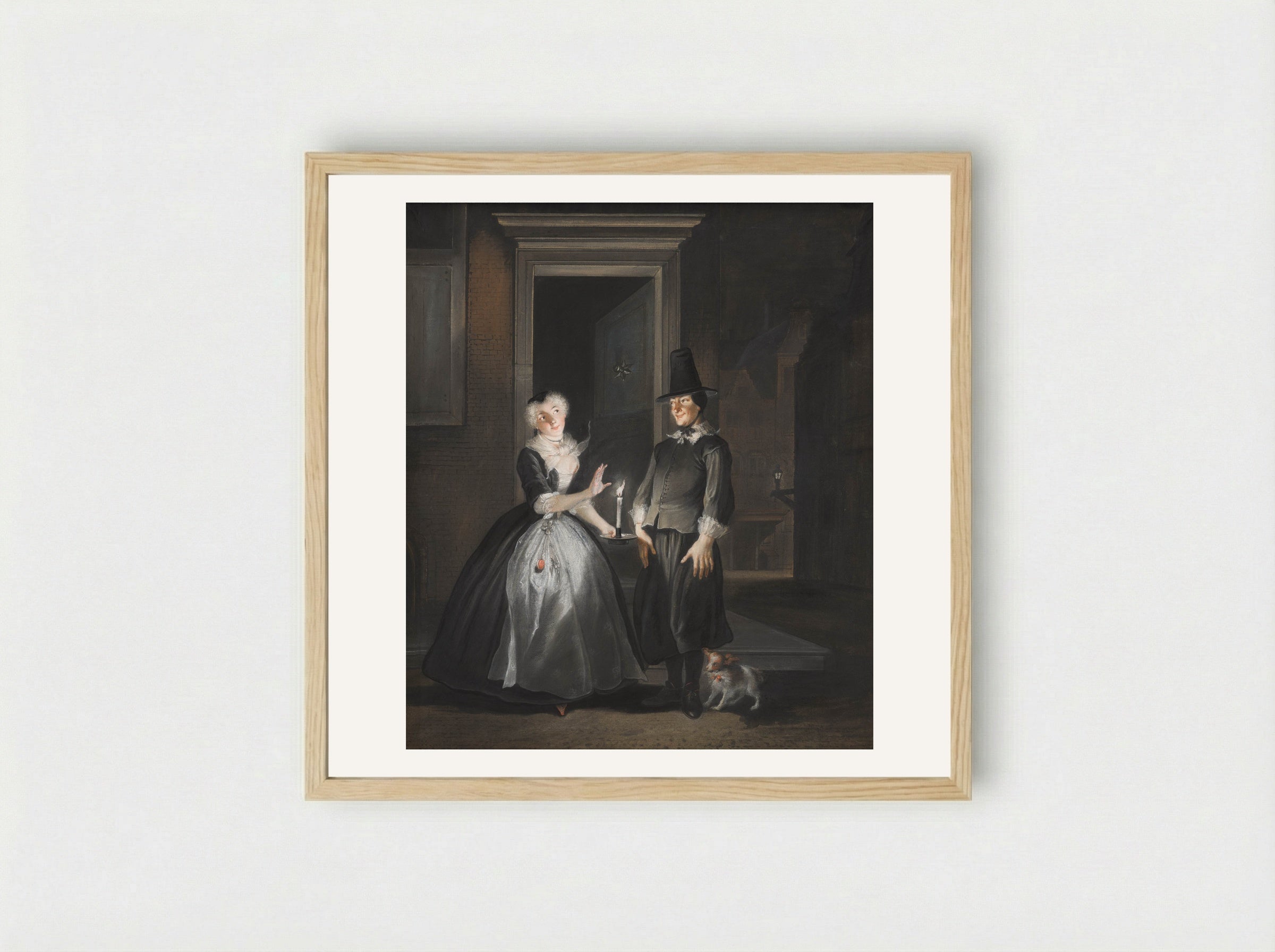Jan Claasz of de gewaande dienstmaagd: de liefdesverklaring van Reinier Adriaansz - Cornelis Troost - Framed Print Wood