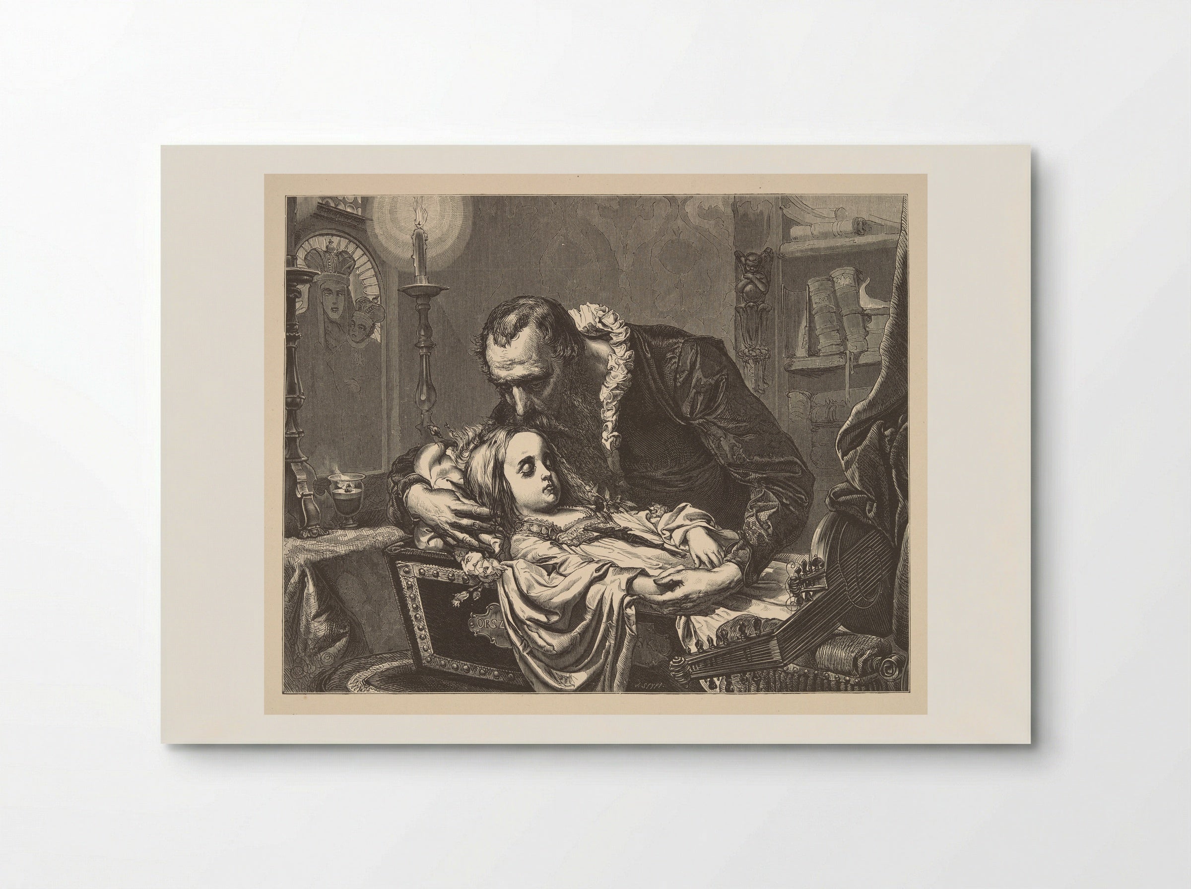 Jan Kochanowski over the dead body of his daughter - Jan Matejko - Poster