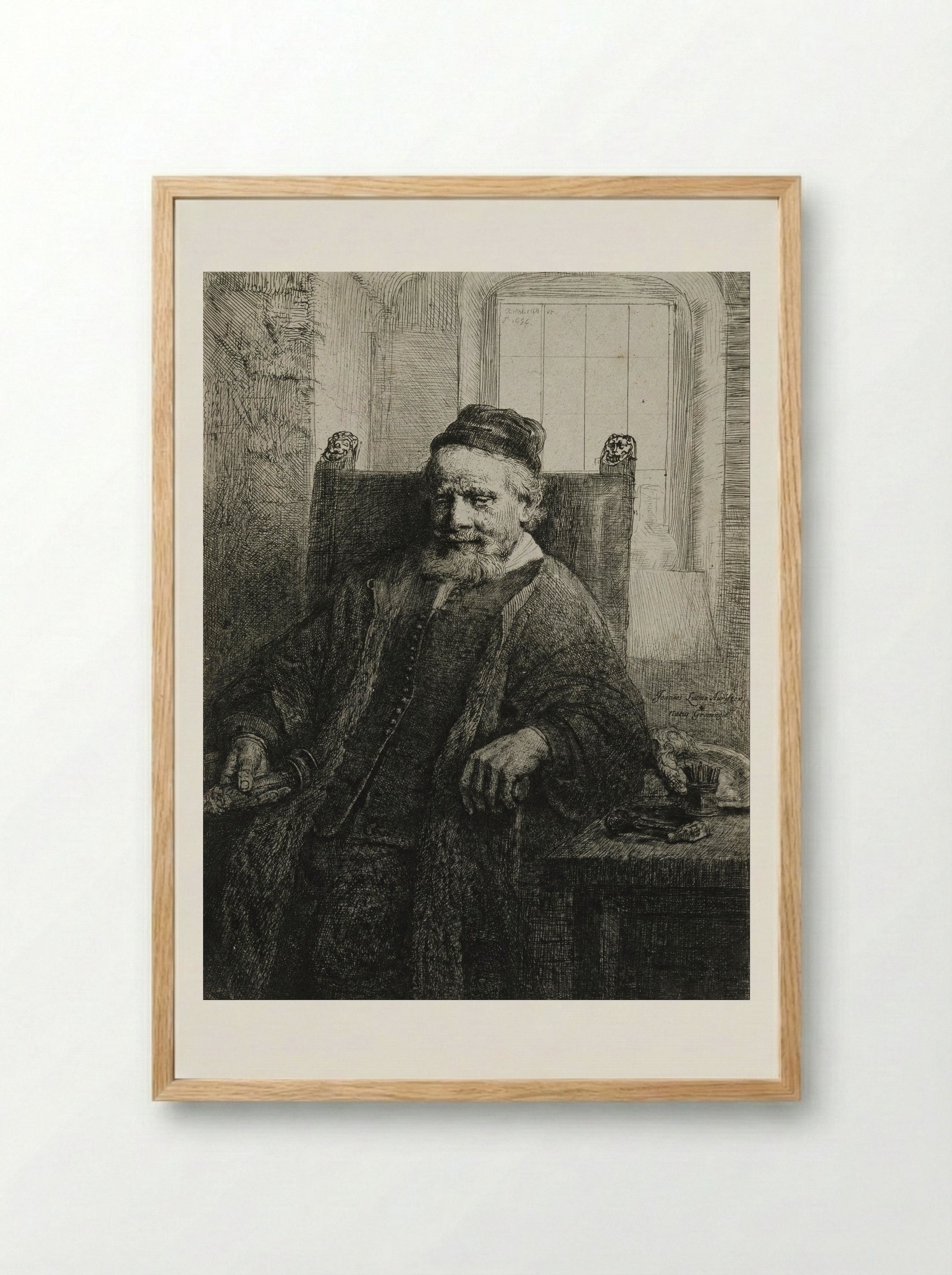 Jan Lutma, Goldsmith - Rembrandt Harmensz. van Rijn - Framed Print Wood