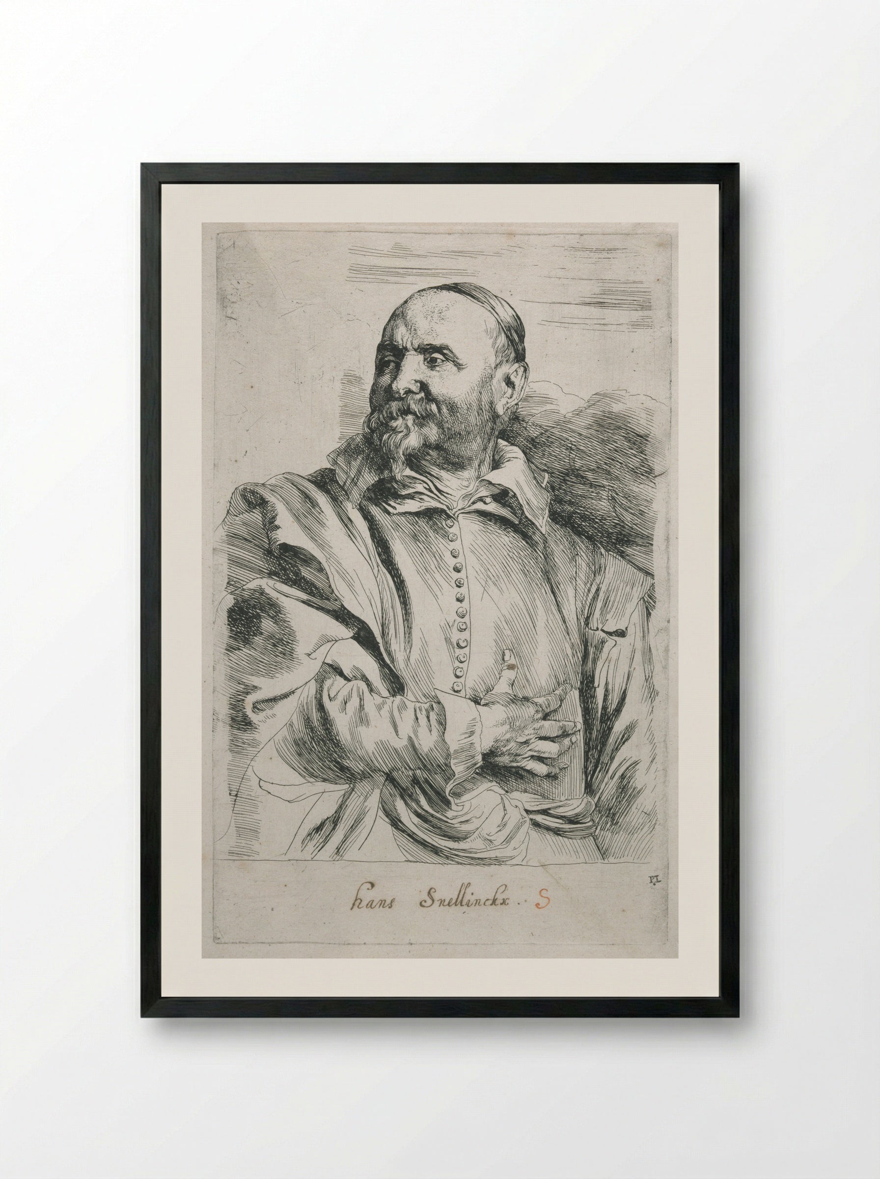 Jan Snellinck - Anthony van Dyck - Framed Print Black