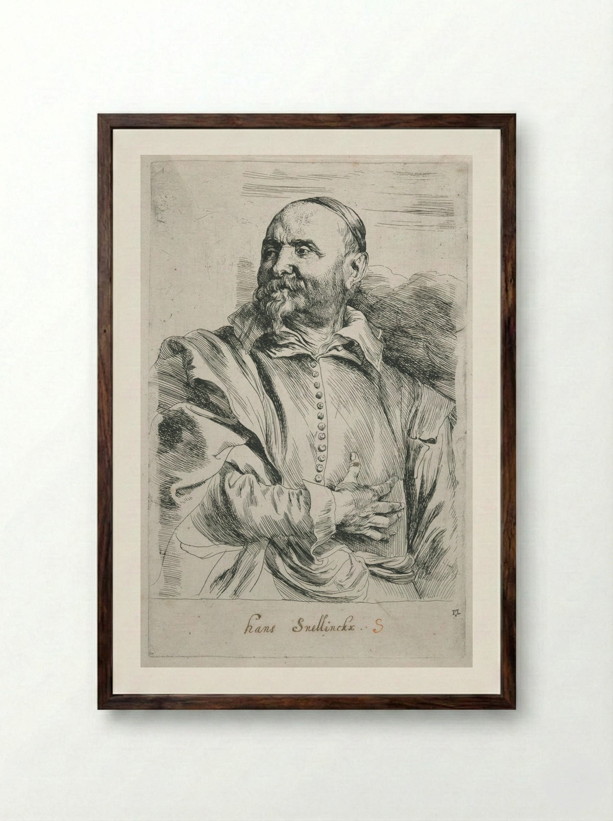 Jan Snellinck - Anthony van Dyck - Framed Print Dark Wood