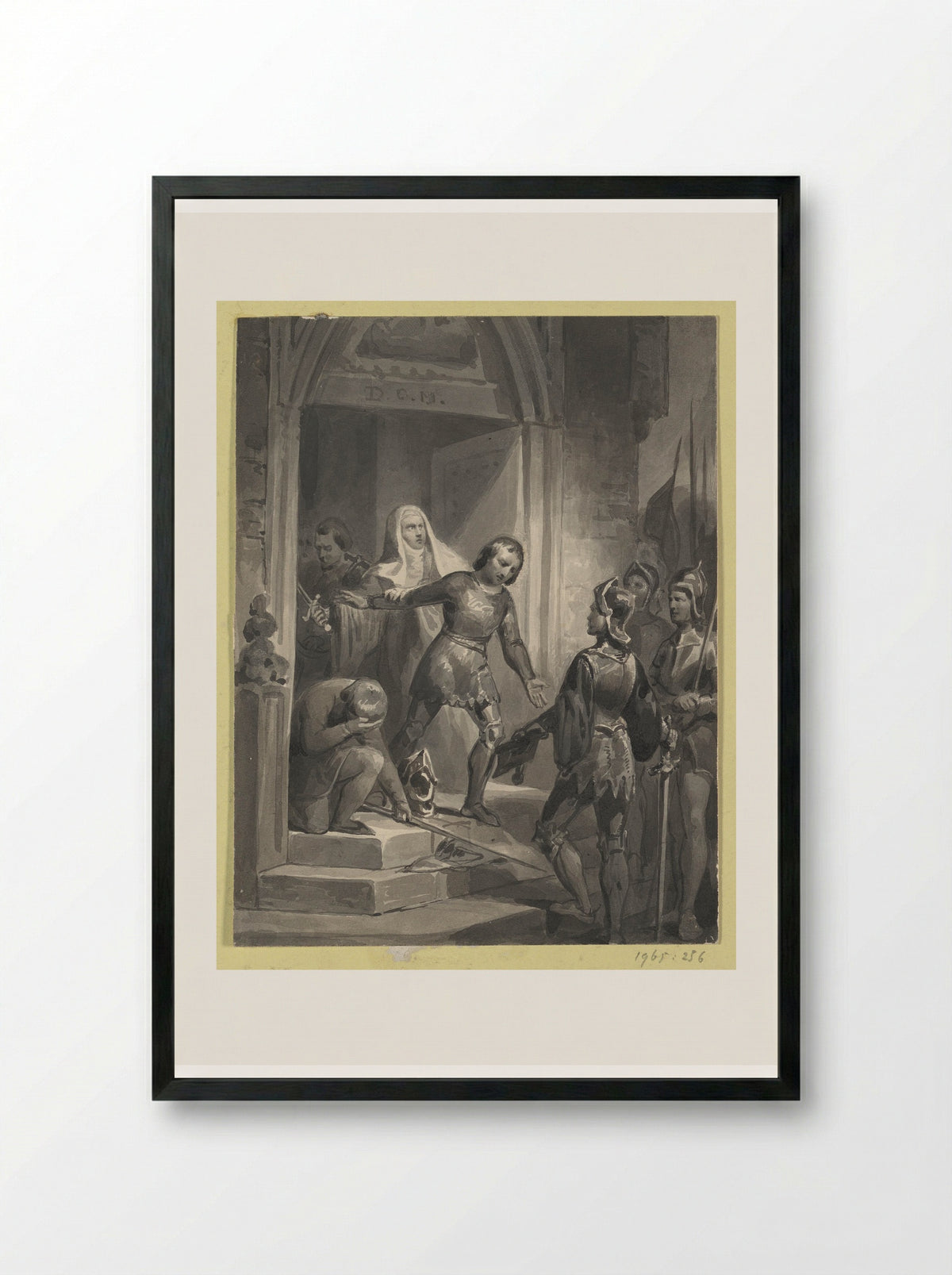 Jan van Domburg Surrenders to Philip I of Burgundy - Johann Wilhelm Kaiser (I) - Framed Print Black