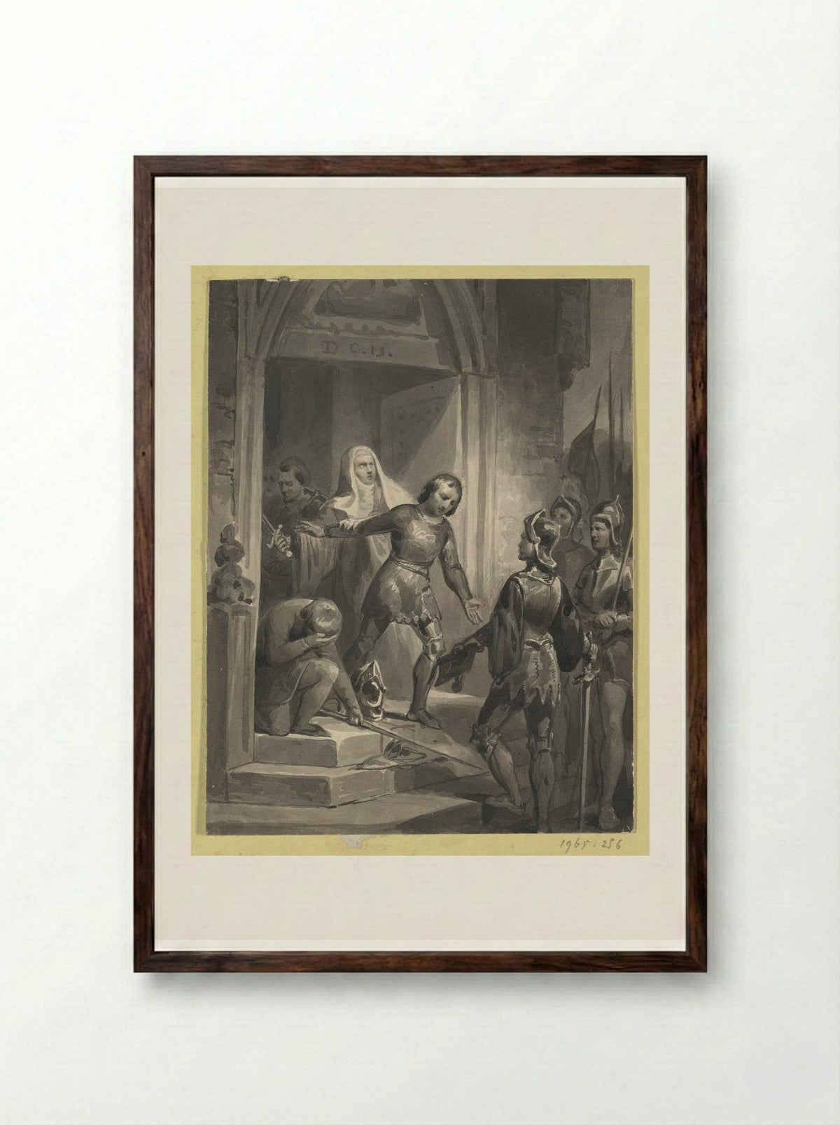Jan van Domburg Surrenders to Philip I of Burgundy - Johann Wilhelm Kaiser (I) - Framed Print Dark Wood