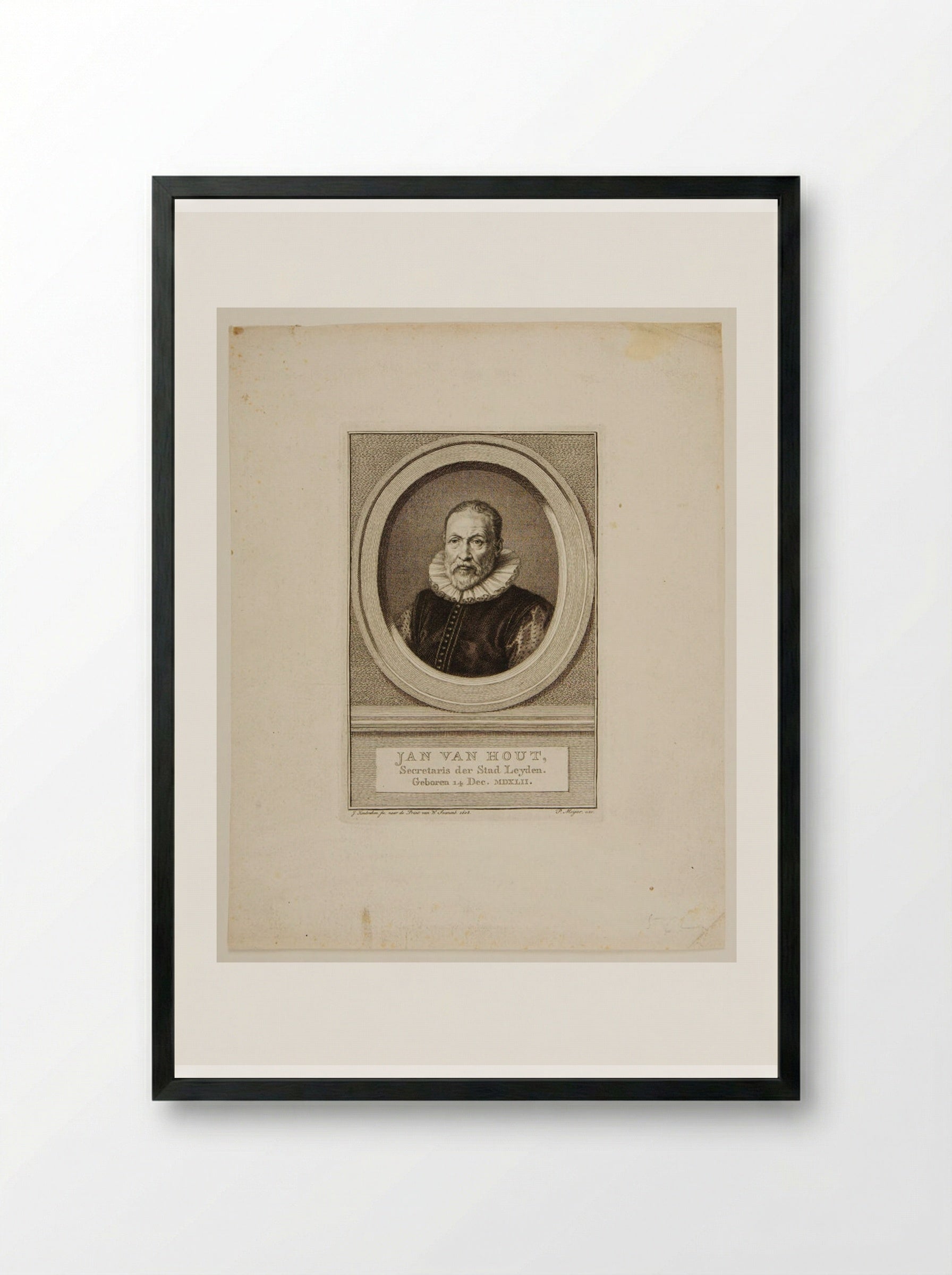 Jan van Hout - Jacobus Houbraken - Framed Print Black