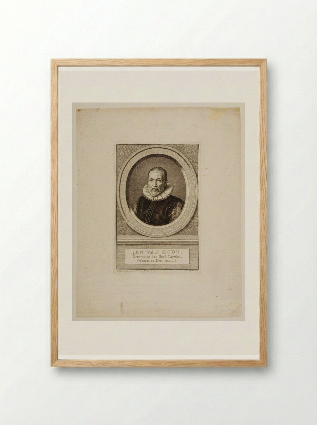 Jan van Hout - Jacobus Houbraken - Framed Print Wood