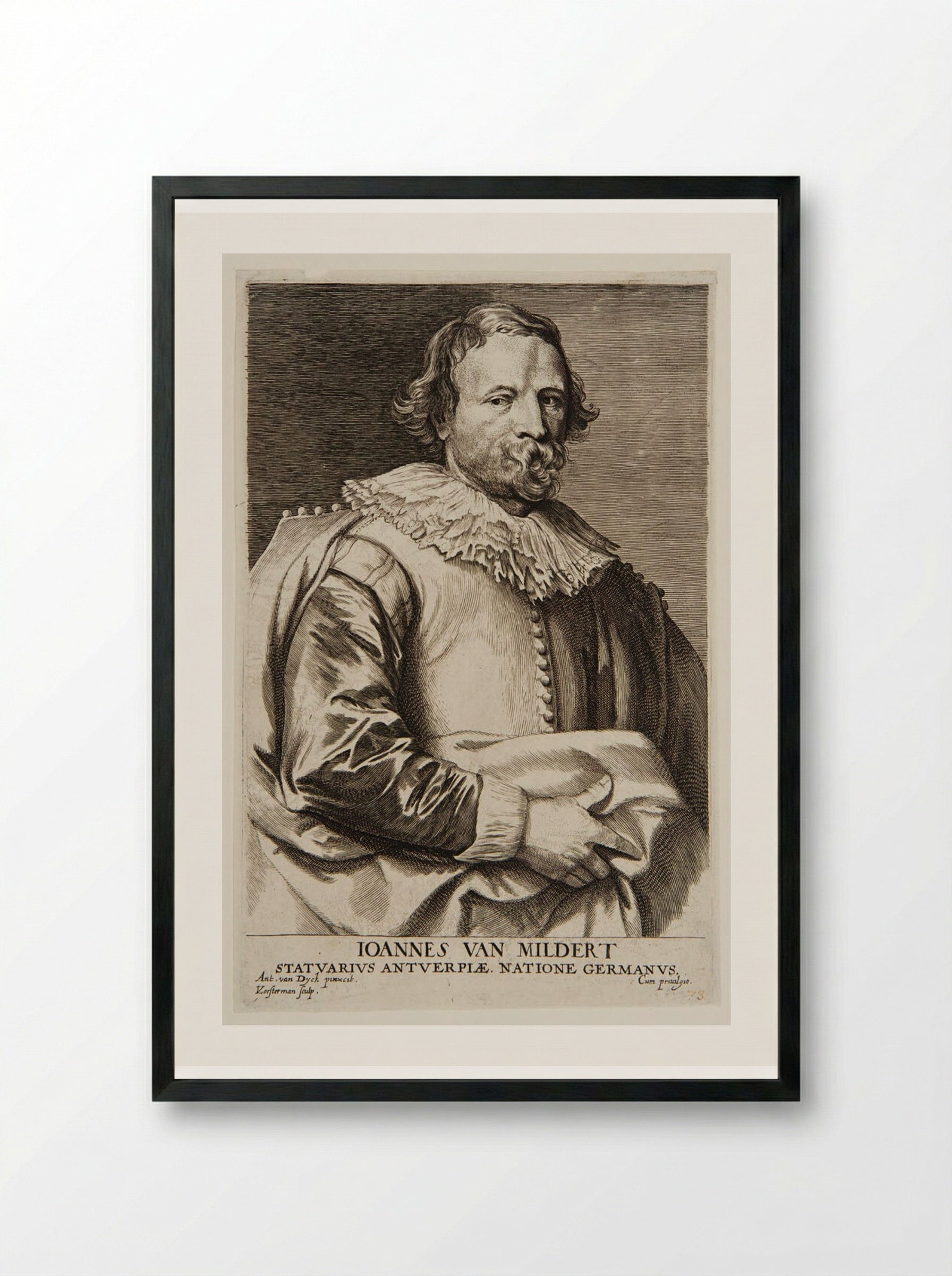 Jan van Mildert - Lucas Vorsterman I - Framed Print Black