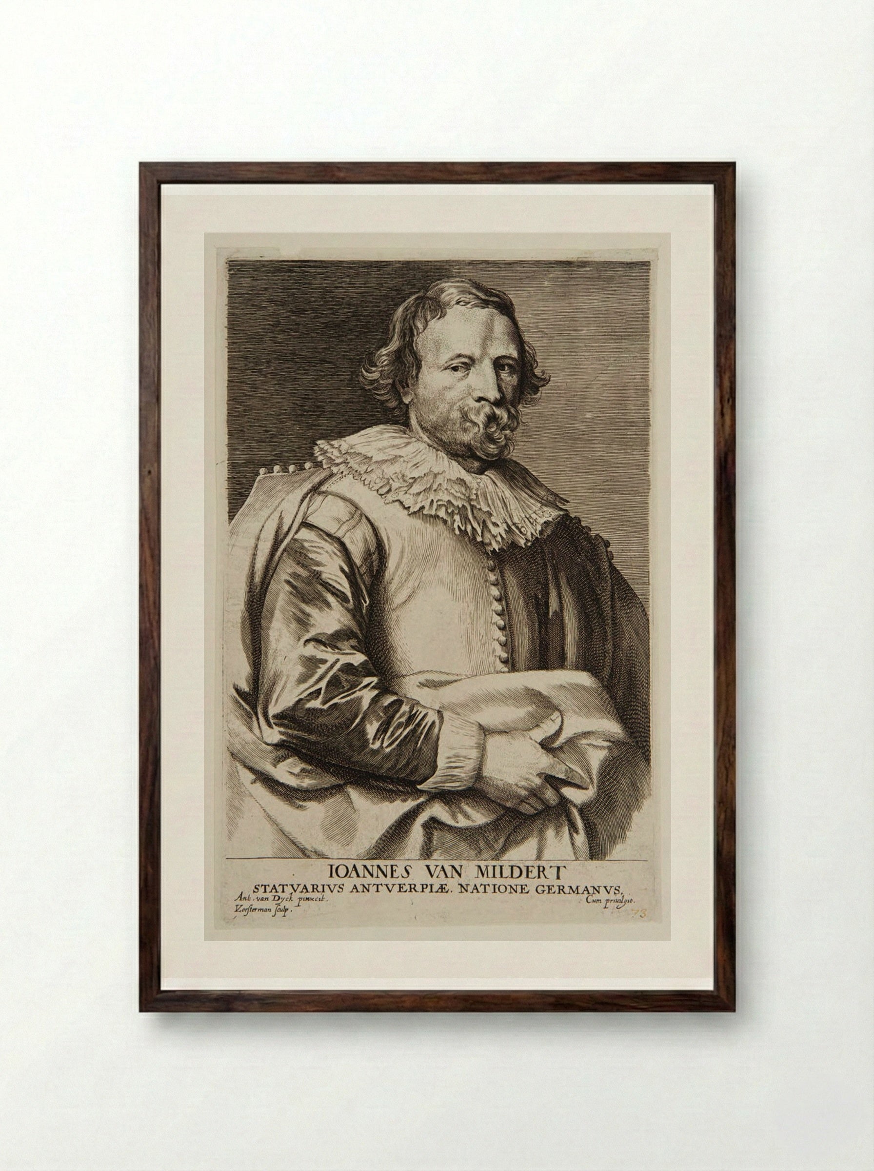 Jan van Mildert - Lucas Vorsterman I - Framed Print Dark Wood