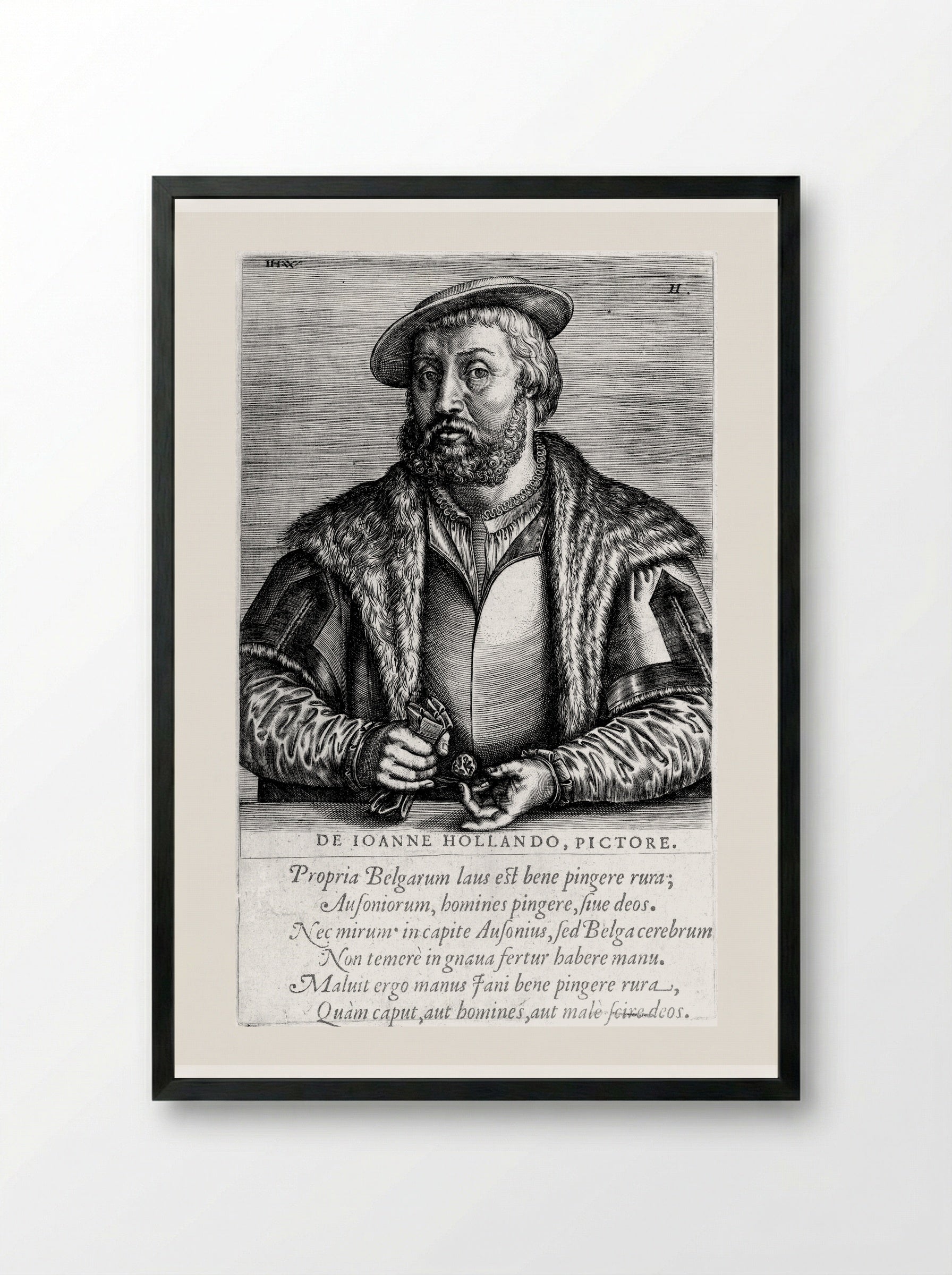Jan van Scorel - Johannes Wierix - Framed Print Black