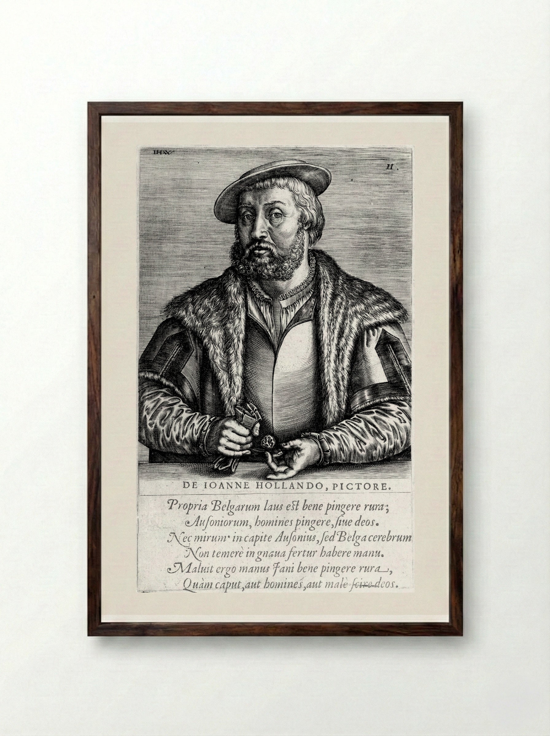 Jan van Scorel - Johannes Wierix - Framed Print Dark Wood