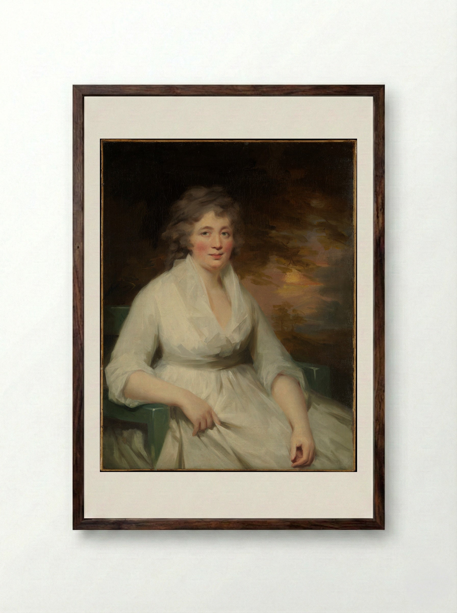 Janet Law - Sir Henry Raeburn - Framed Print Dark Wood