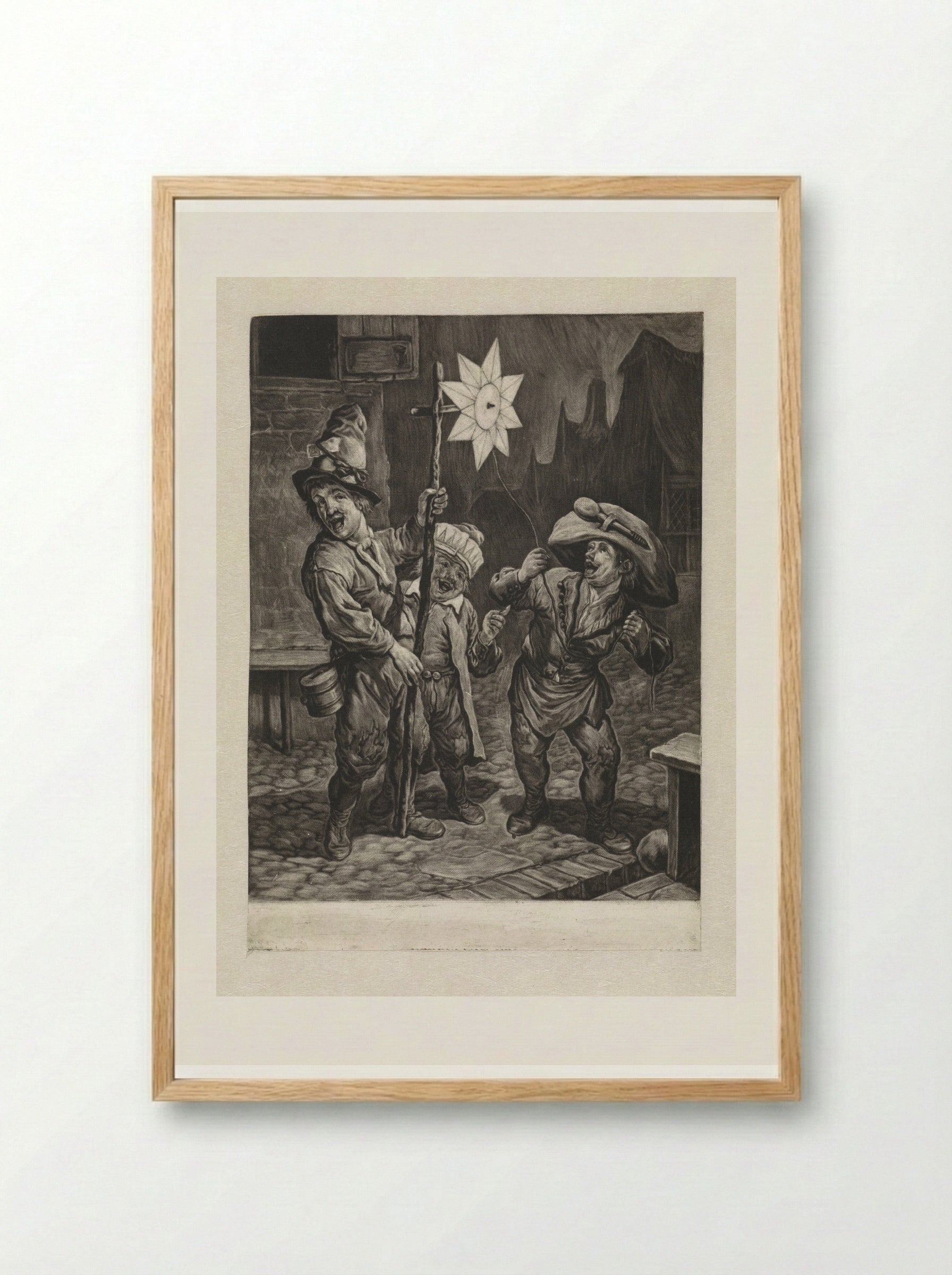 Januari (The Star Singers) - Cornelis Dusart - Framed Print Wood
