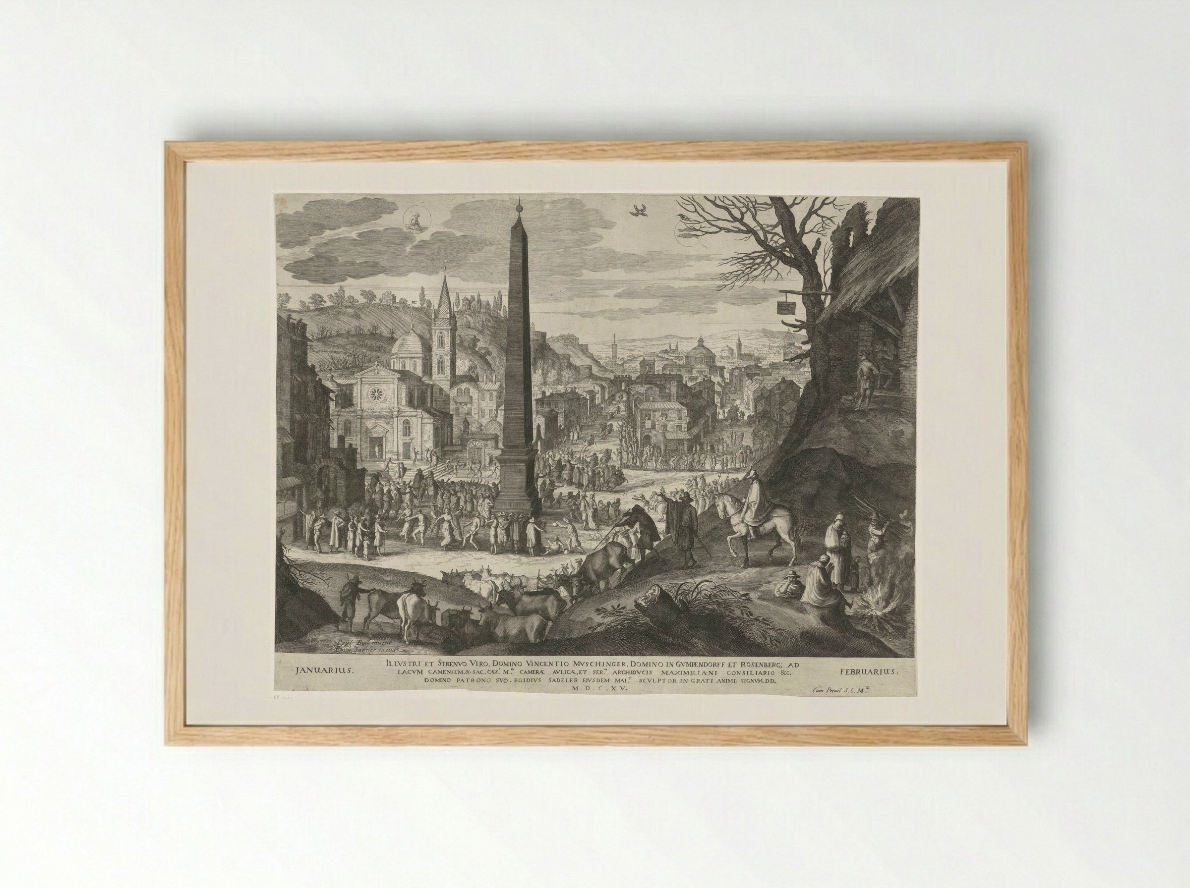 Januari en februari - Aegidius Sadeler (II) - Framed Print Wood