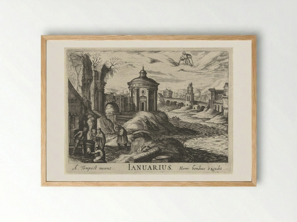 Januarius - Simon Frisius - Framed Print Wood