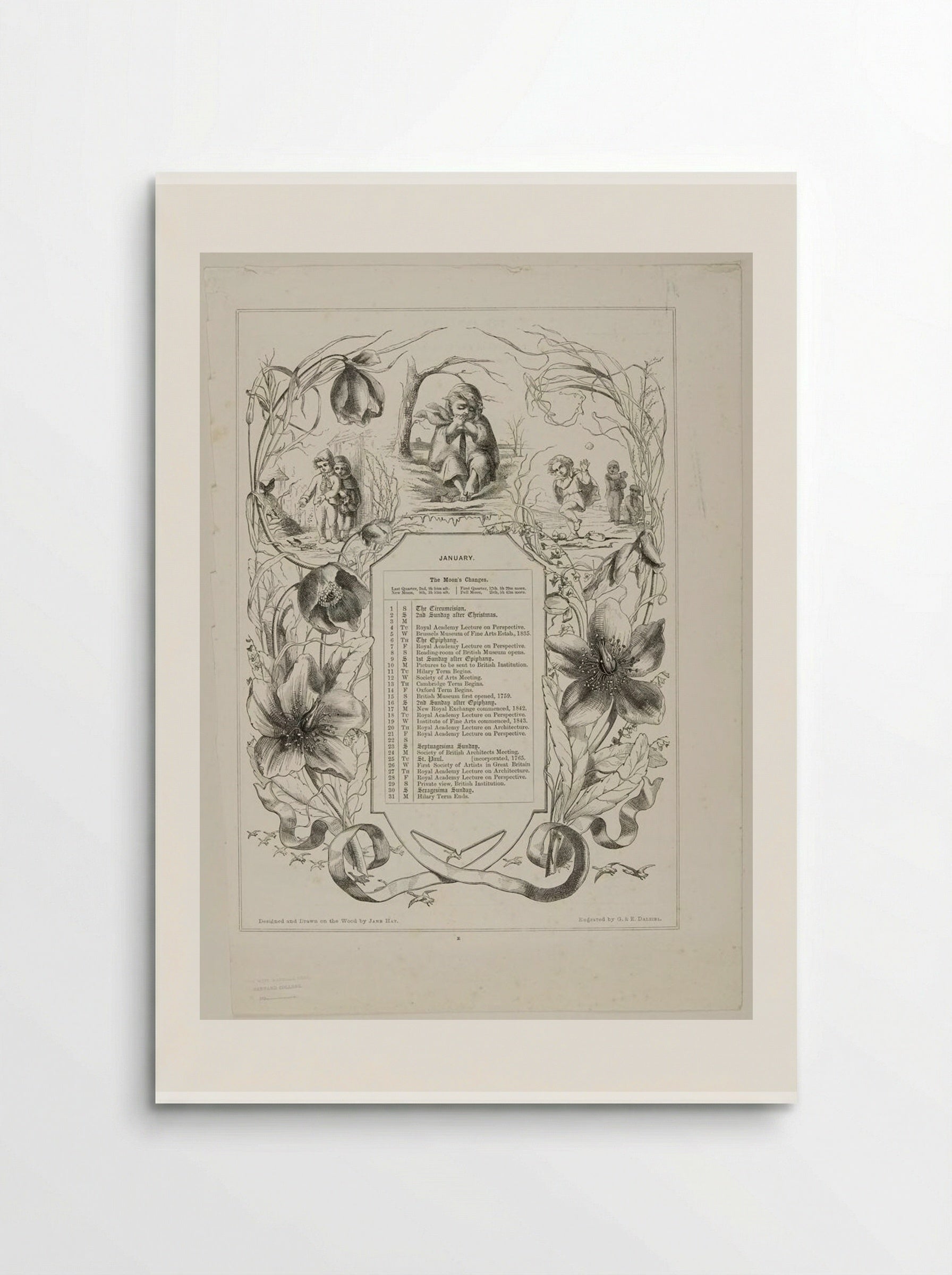 January (Calendar Illustration) - Edward Dalziel - Poster