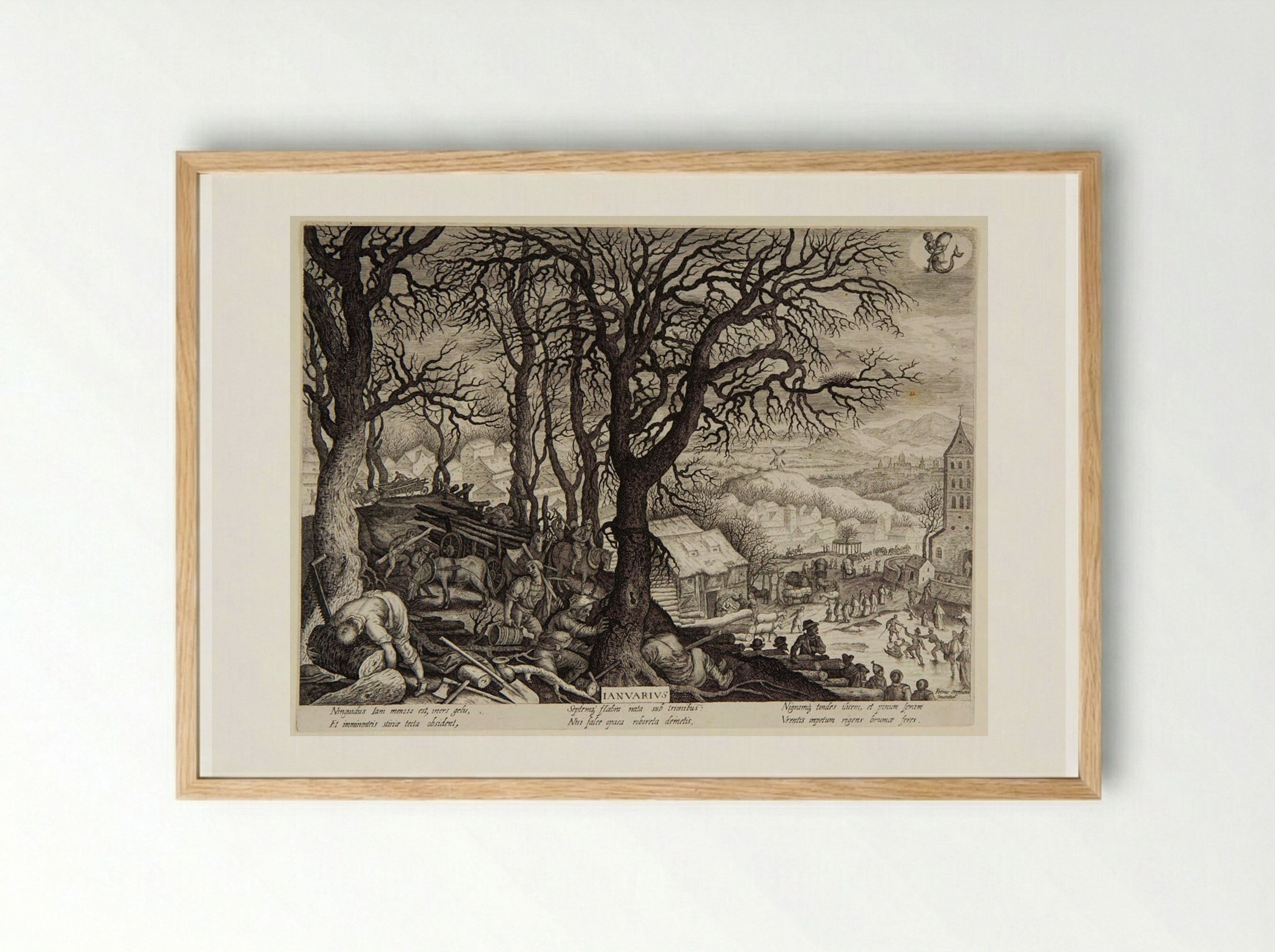 January (Ianvarius) - Aegidius Sadeler II - Framed Print Wood