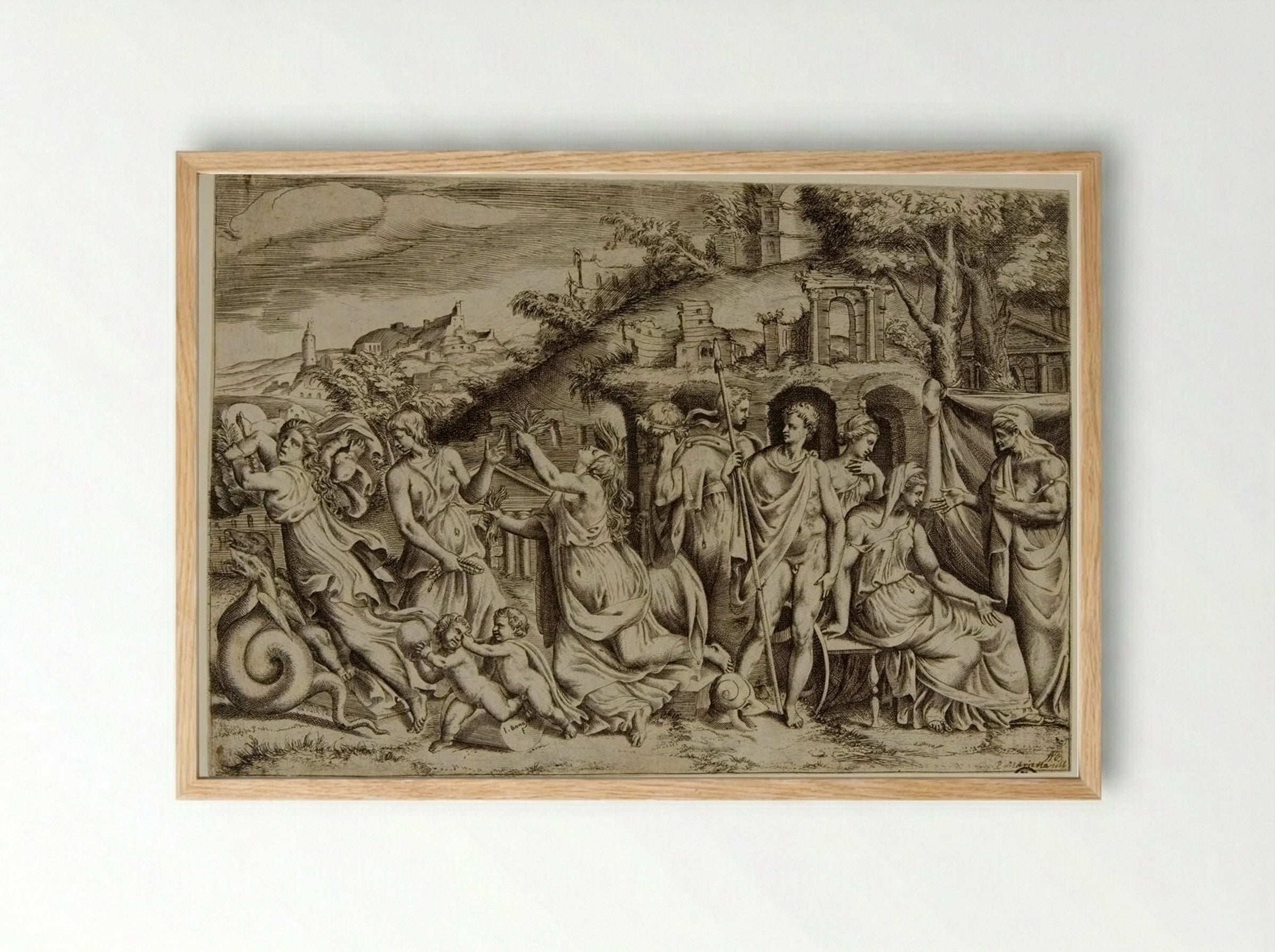 Jason and Medea - Giulio Bonasone - Framed Print Wood