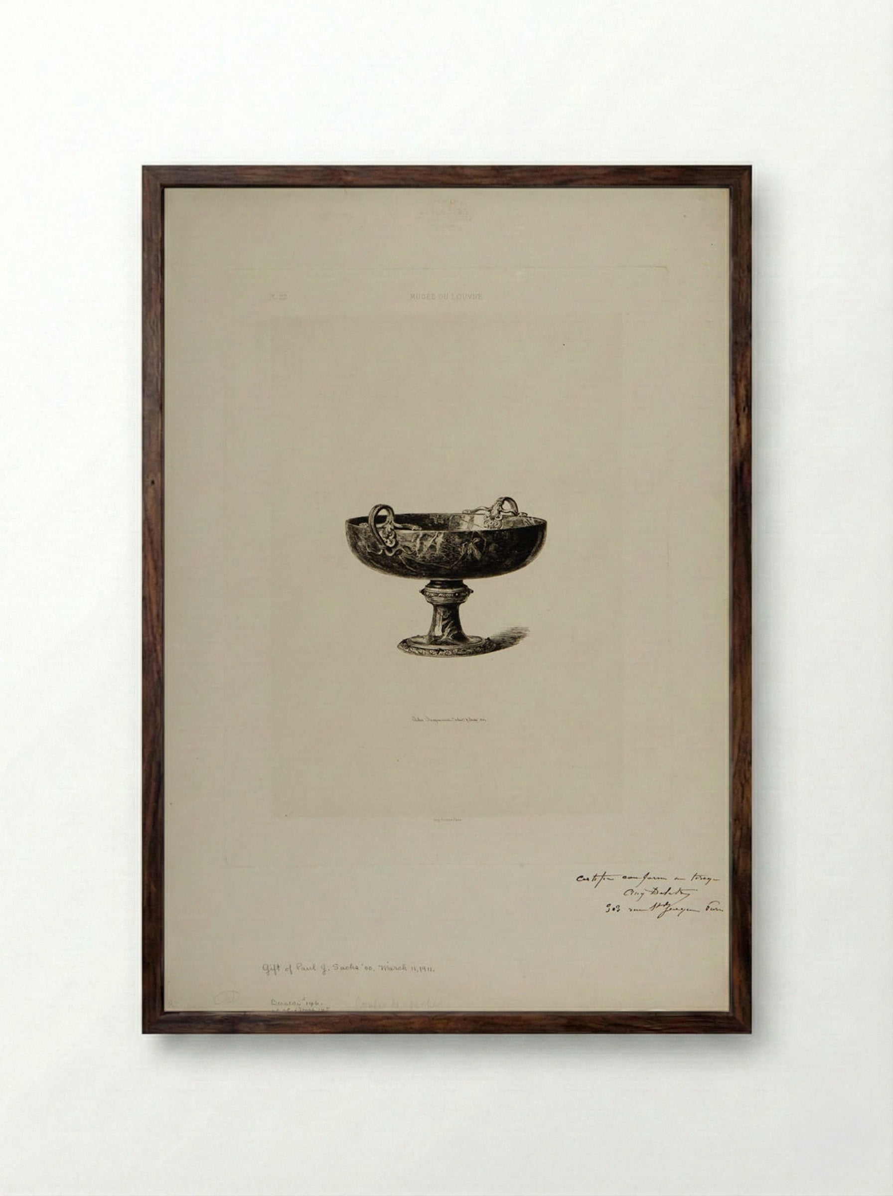 Jasper Goblet - Jules Ferdinand Jacquemart - Framed Print Dark Wood