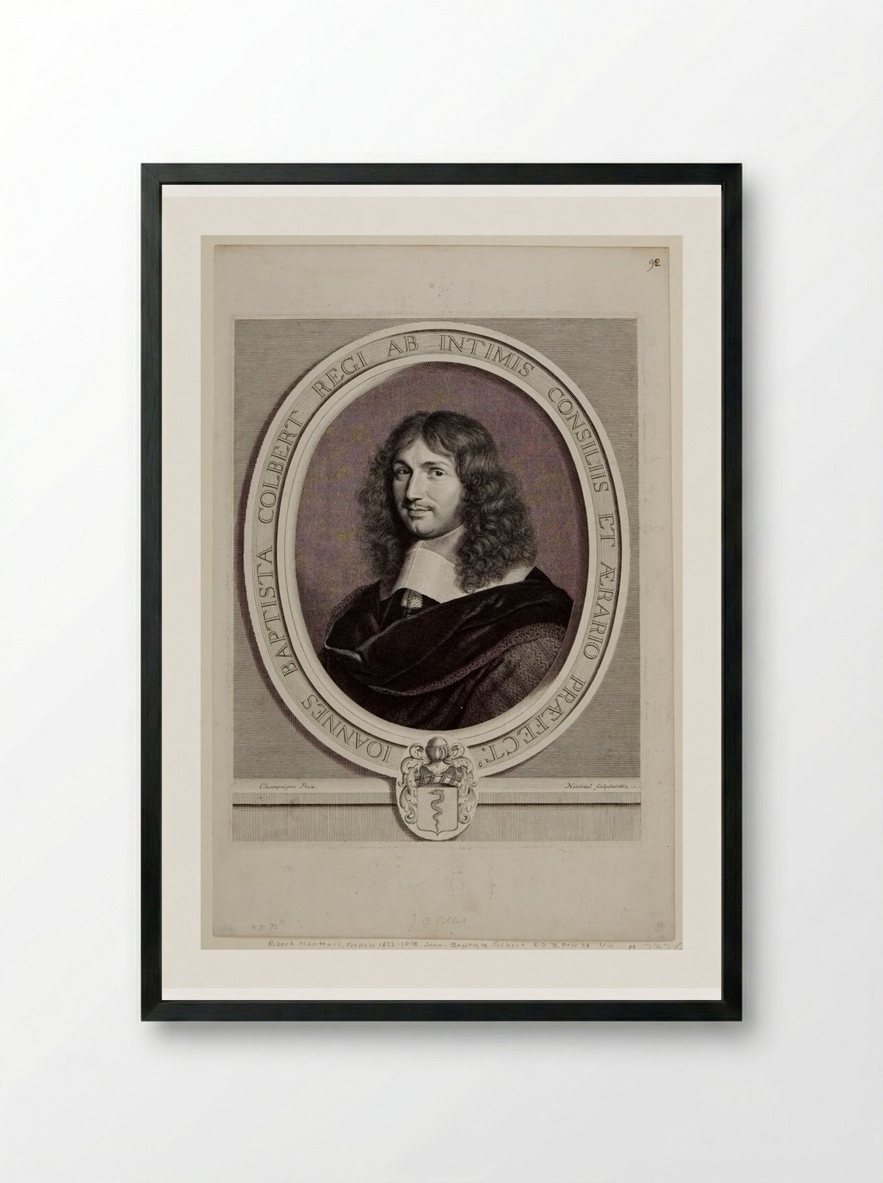 Jean-Baptiste Colbert, Contrôleur général des Finances - Robert Nanteuil - Framed Print Black