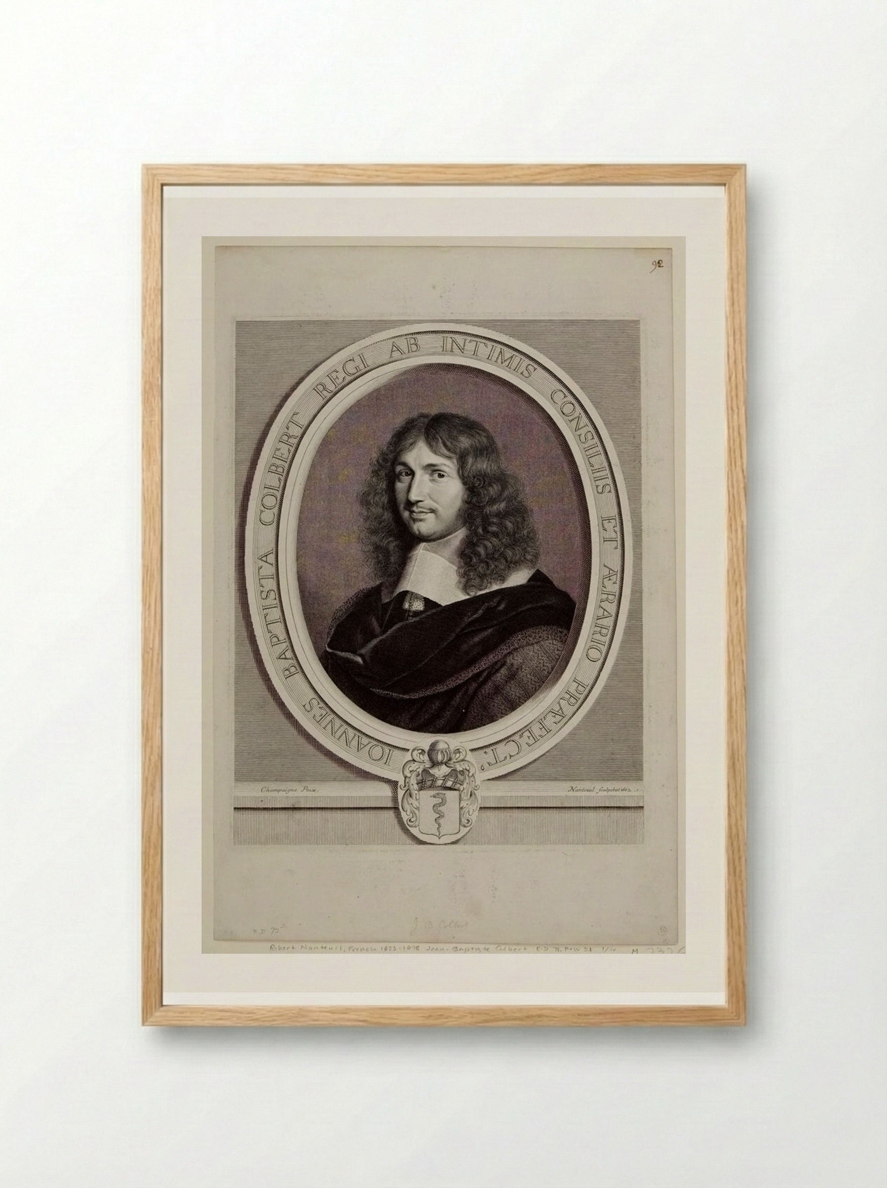 Jean-Baptiste Colbert, Contrôleur général des Finances - Robert Nanteuil - Framed Print Wood