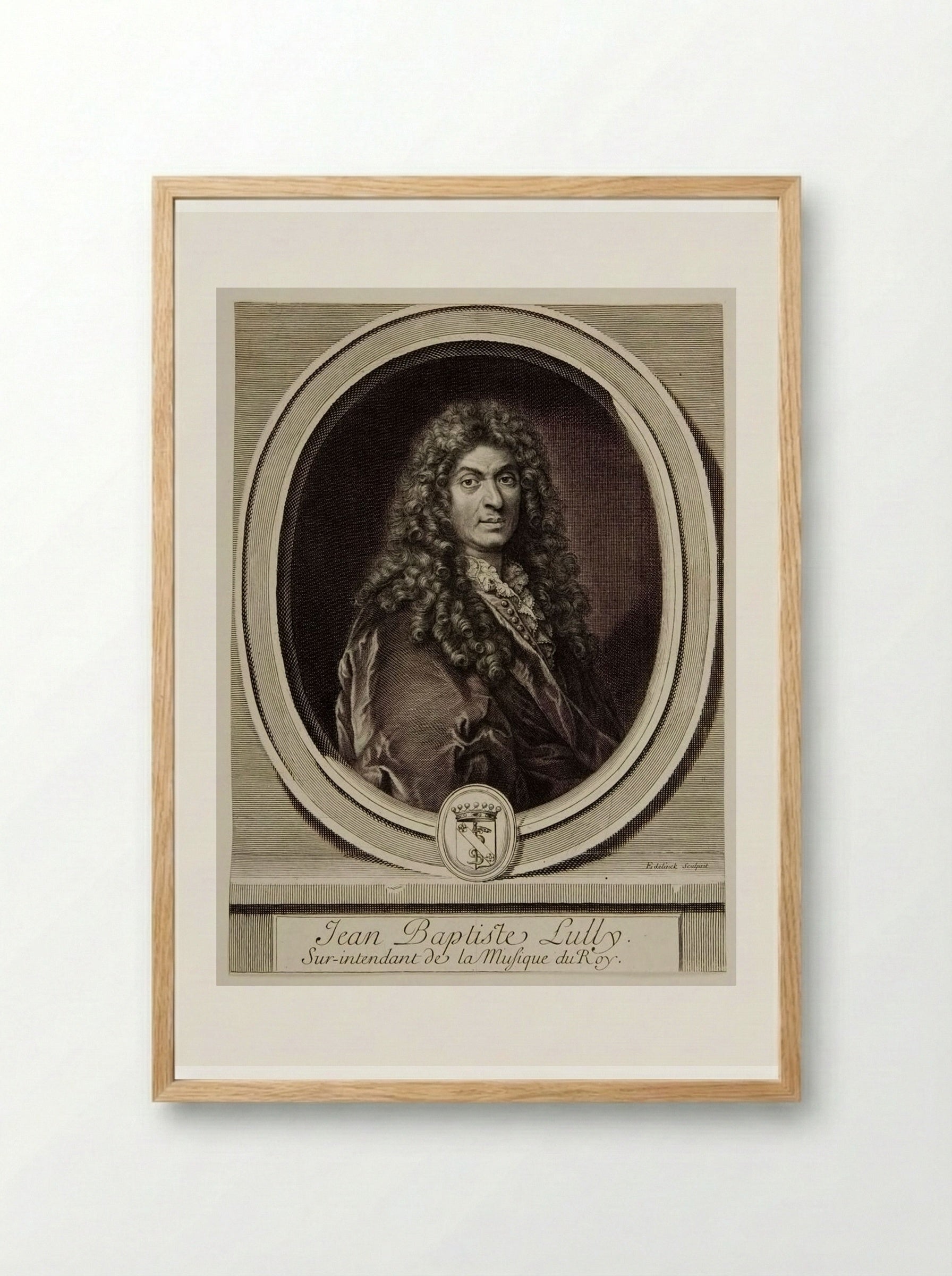 Jean-Baptiste Lully - Gérard Edelinck - Framed Print Wood