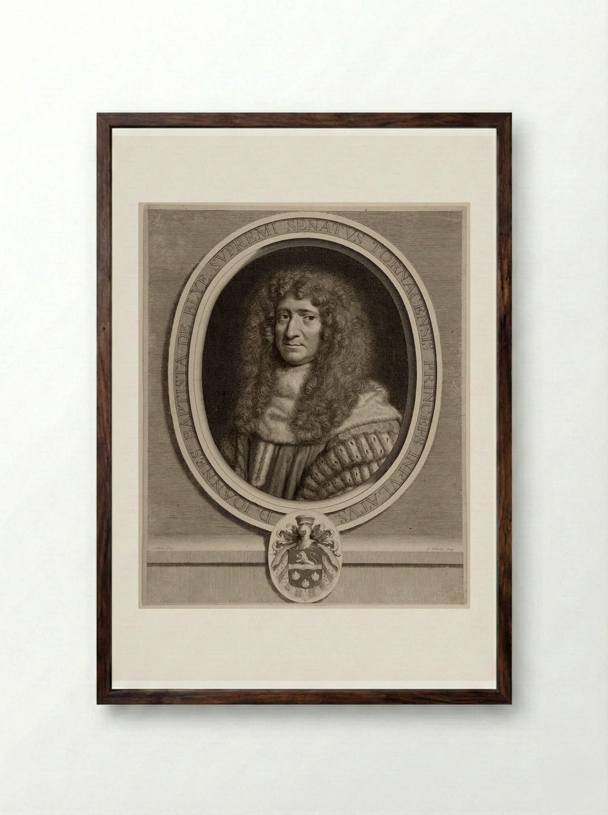 Jean-Baptiste de Blye - Gérard Edelinck - Framed Print Dark Wood